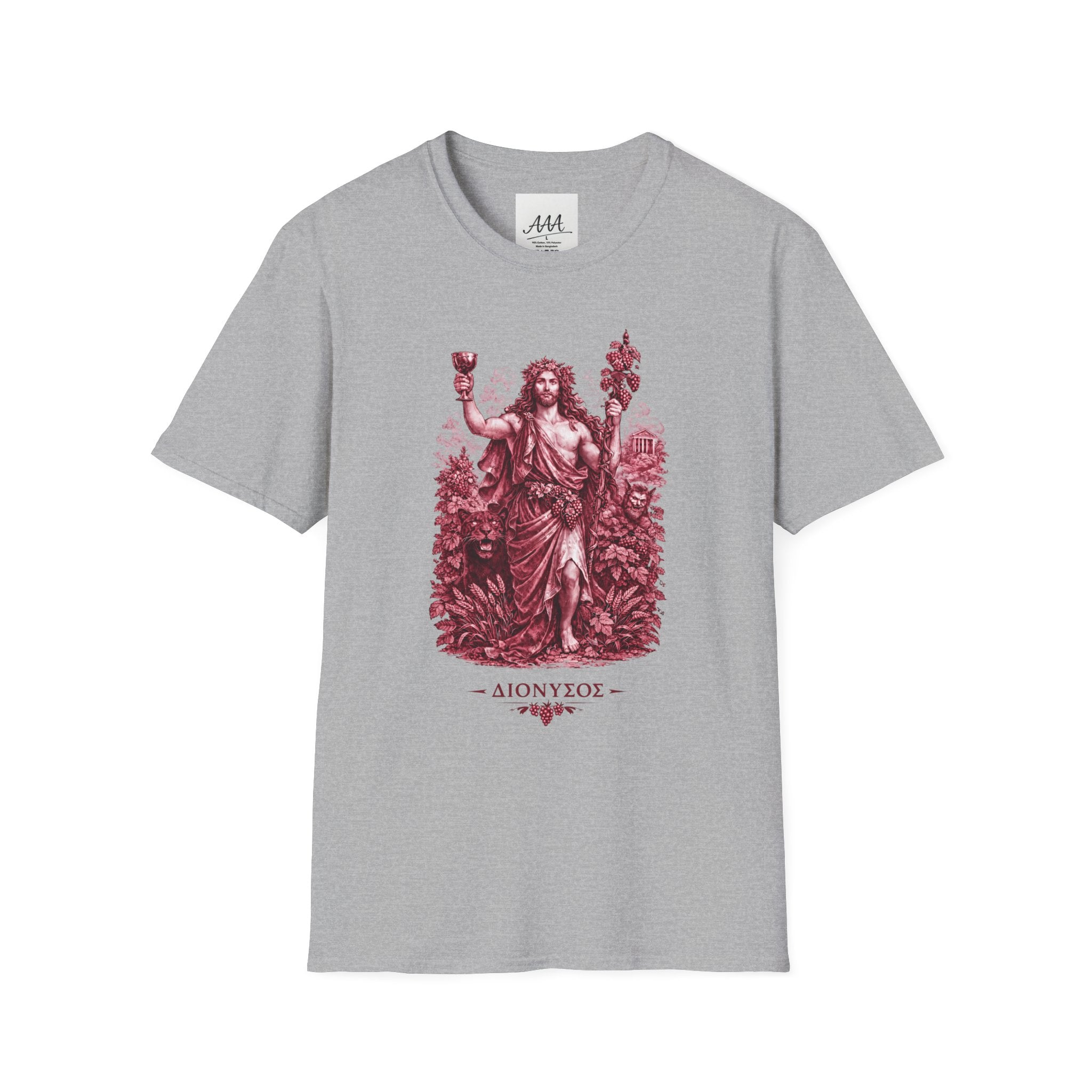 Dionysus T-Shirt | Greek God of Wine Mythology Tee | Ancient Greece Graphic Shirt | Wine Lover Gift | Unisex Soft Cotton