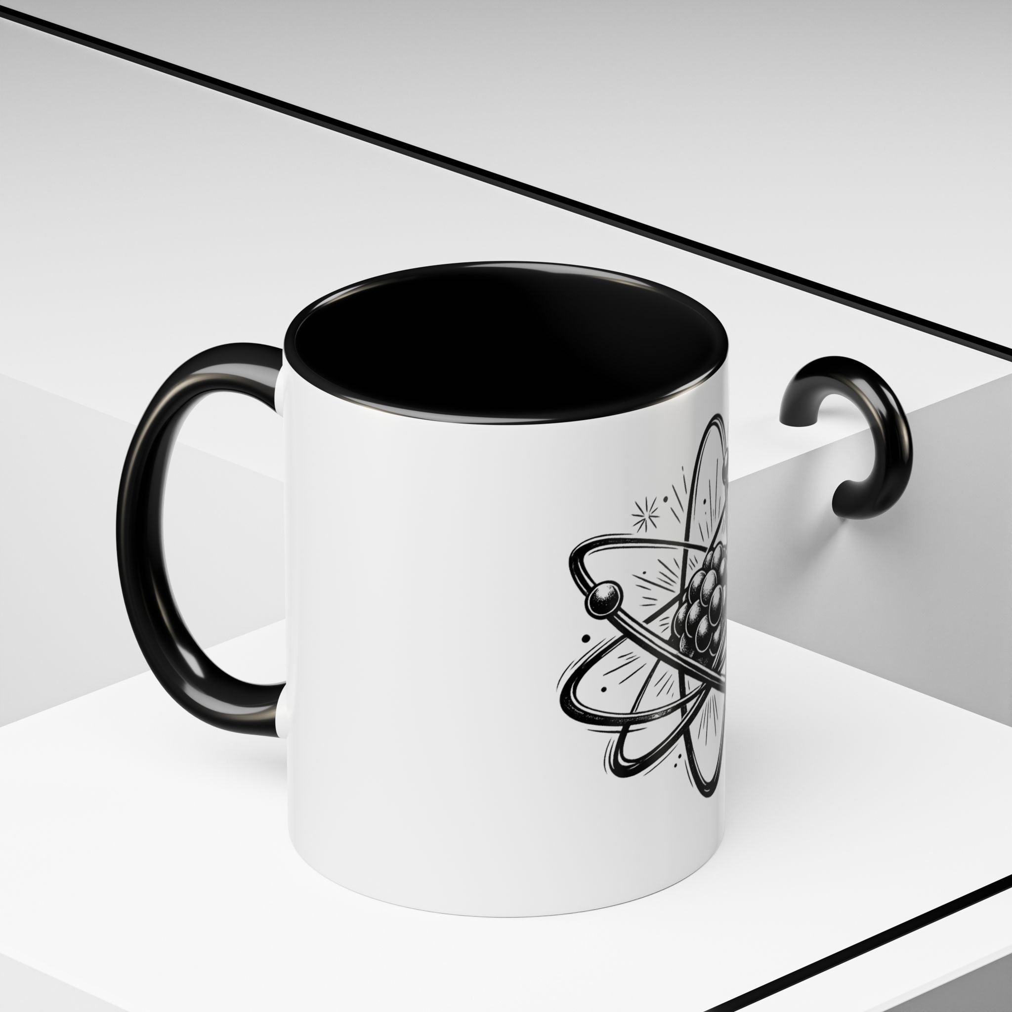 Atom Illustration Coffee Mug | Science Accent Mug | STEM Gift for Teacher | Chemistry Lover Mug | Nerdy Coffee Cup | 11oz Ceramic