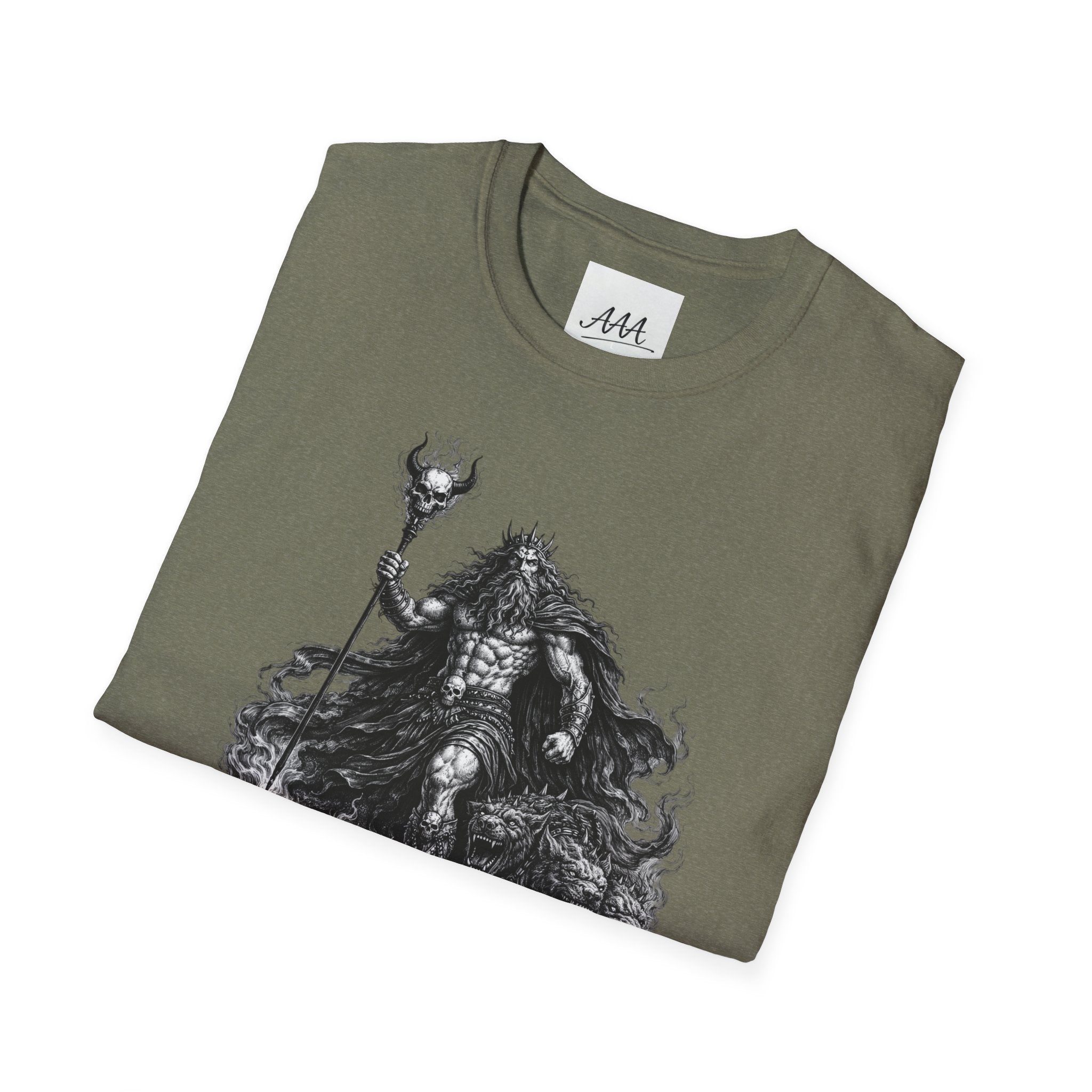 Hades Greek God T-Shirt | Dark Fantasy Hades with Cerberus Unisex T-Shirt | Olympian Collection