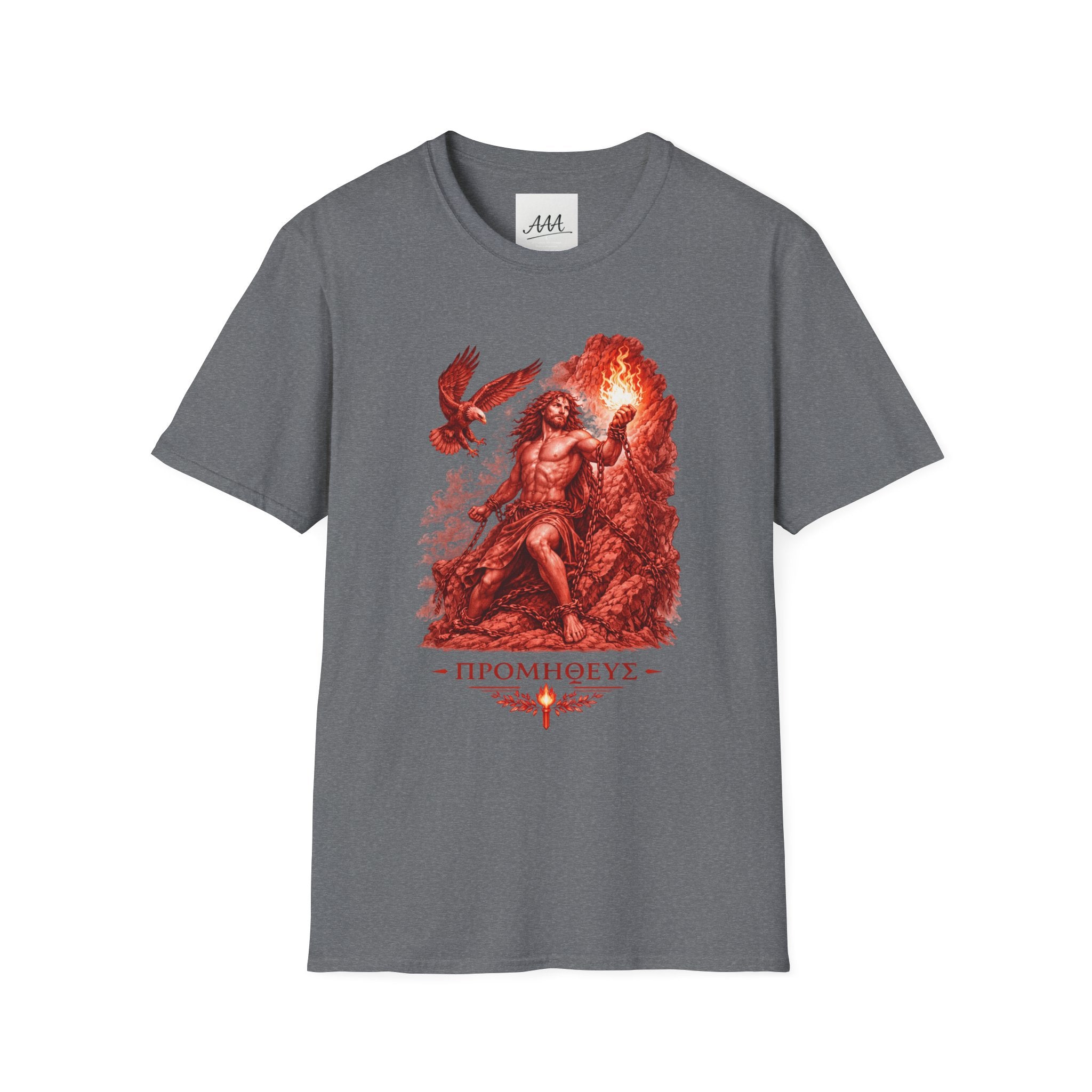 Prometheus Greek Titan T-Shirt | Mythology Titan with Eagle and Fire Unisex T-Shirt | Olympian Collection