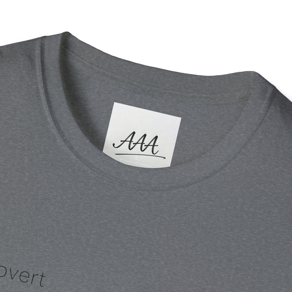 introvert T-Shirt | Minimal Text Tee, Small Chest Print, White Casual Shirt