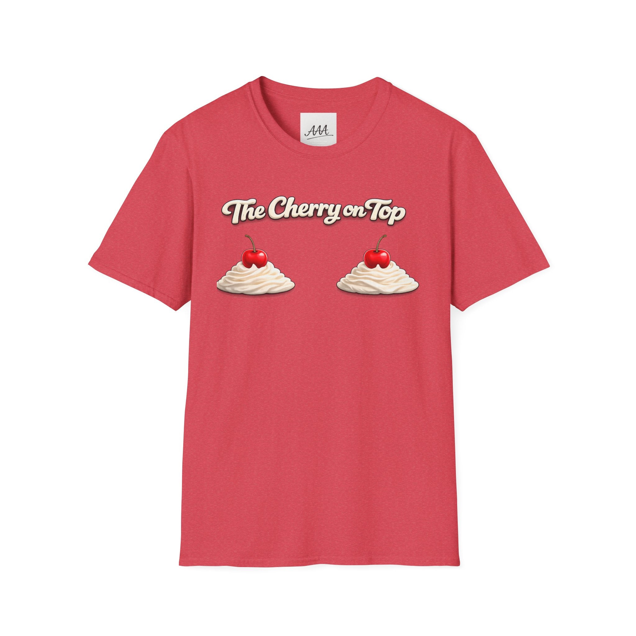 The Cherry on Top | Funny Double Cherry Boob Sweatshirt | Naughty Whipped Cream Cherry on Top T-Shirt | Gag Gift for Women