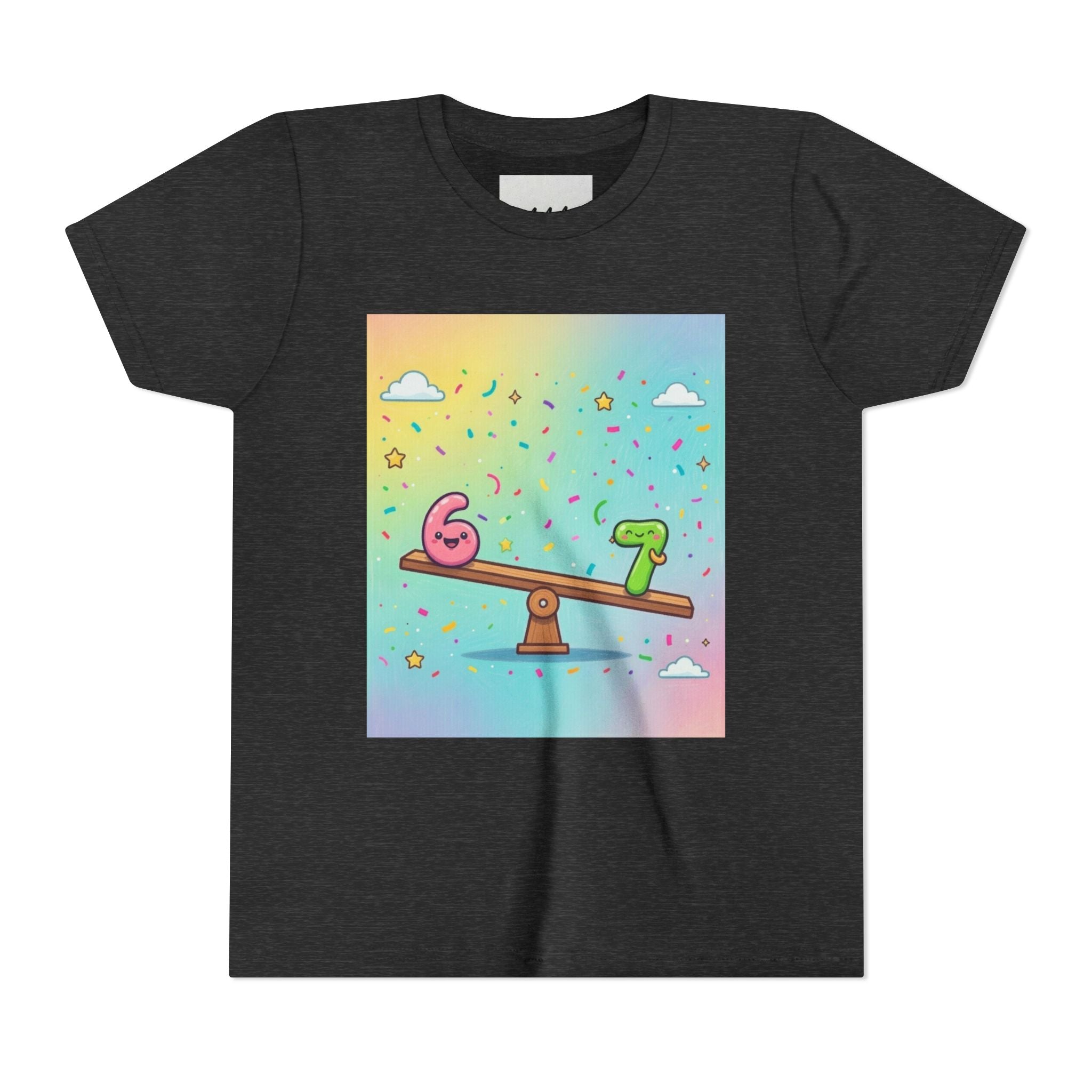 Kids 6 vs 7 Tee Colorful Seesaw Shirt