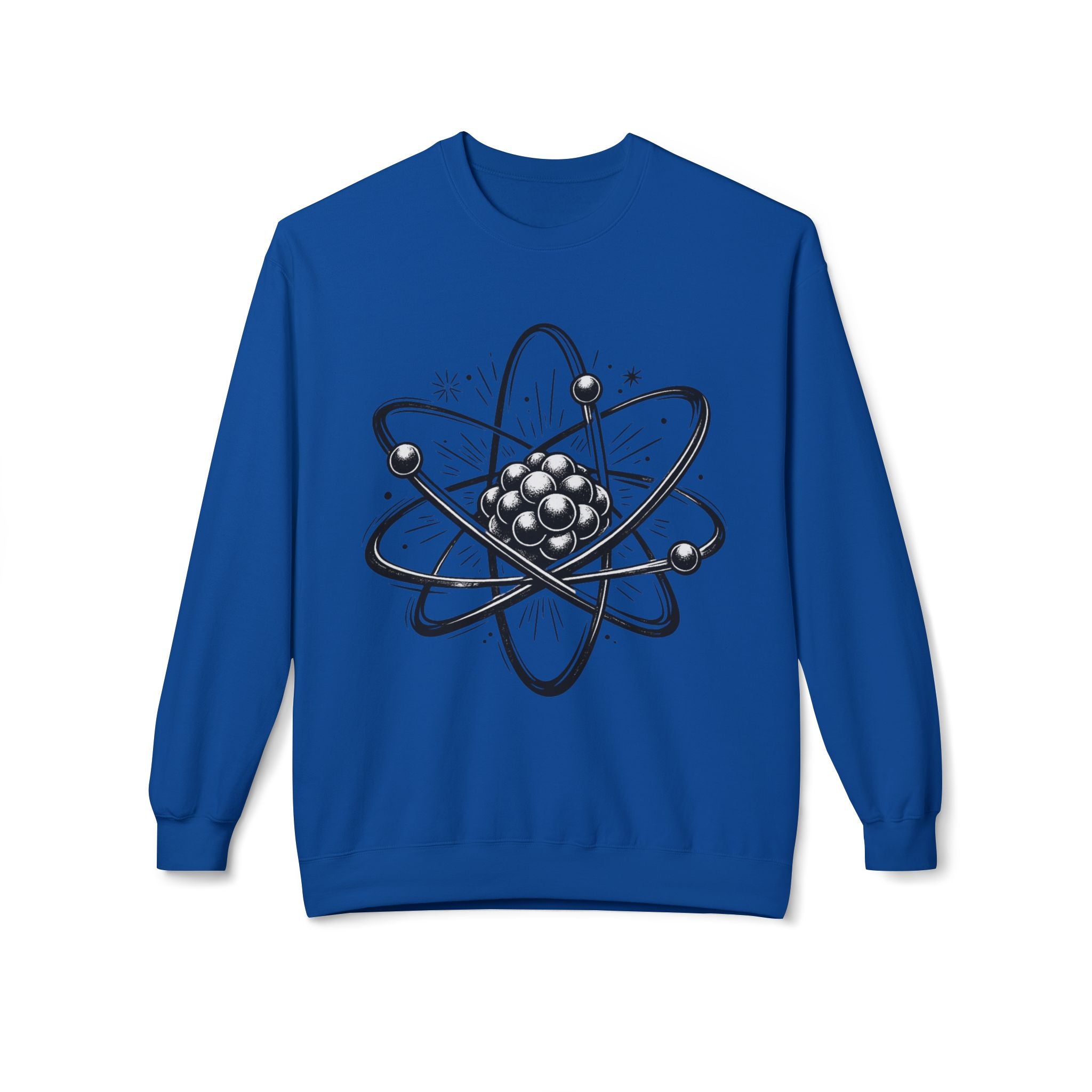 Retro Atom Illustration Sweatshirt | Science Molecule Graphic Crewneck