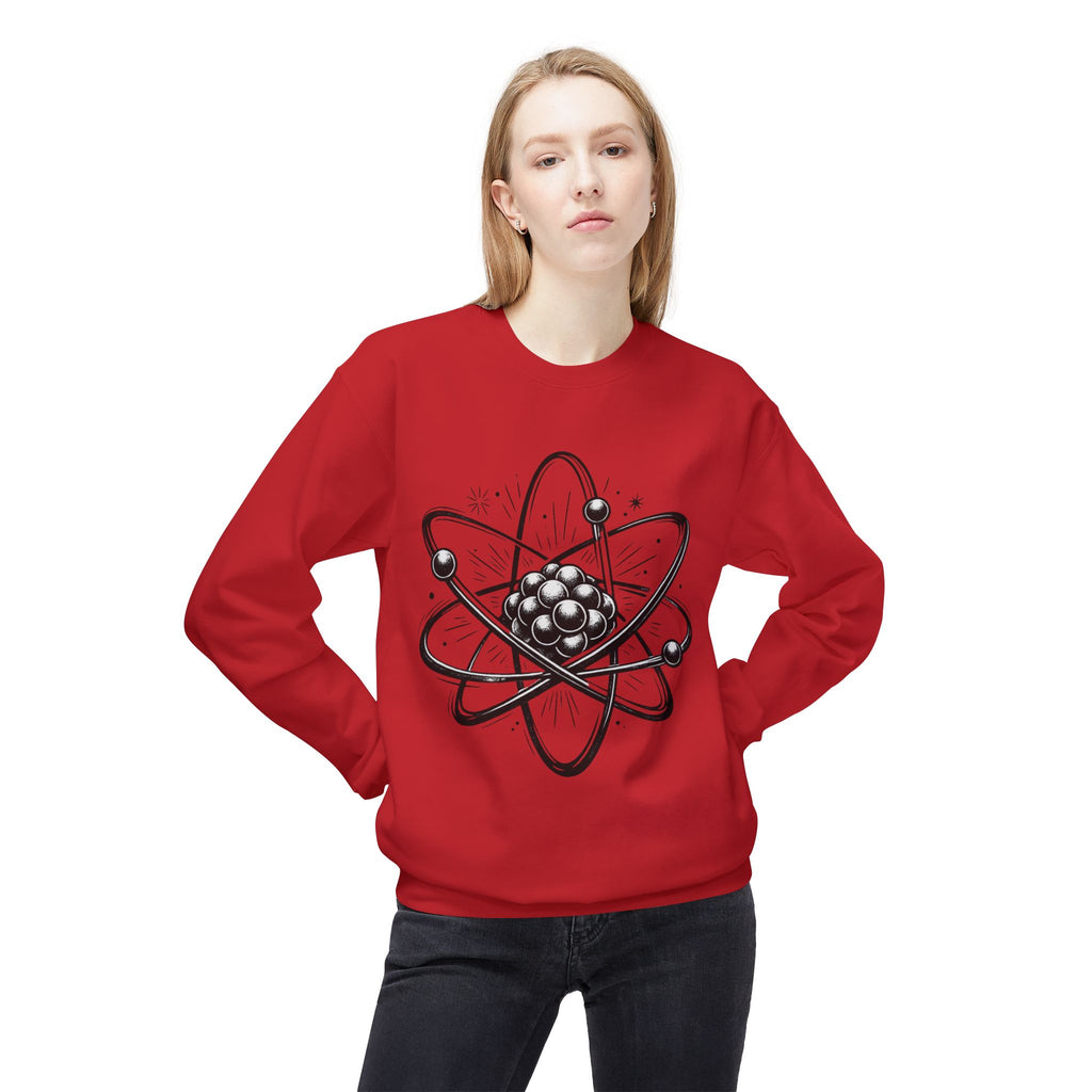Retro Atom Illustration Sweatshirt | Science Molecule Graphic Crewneck
