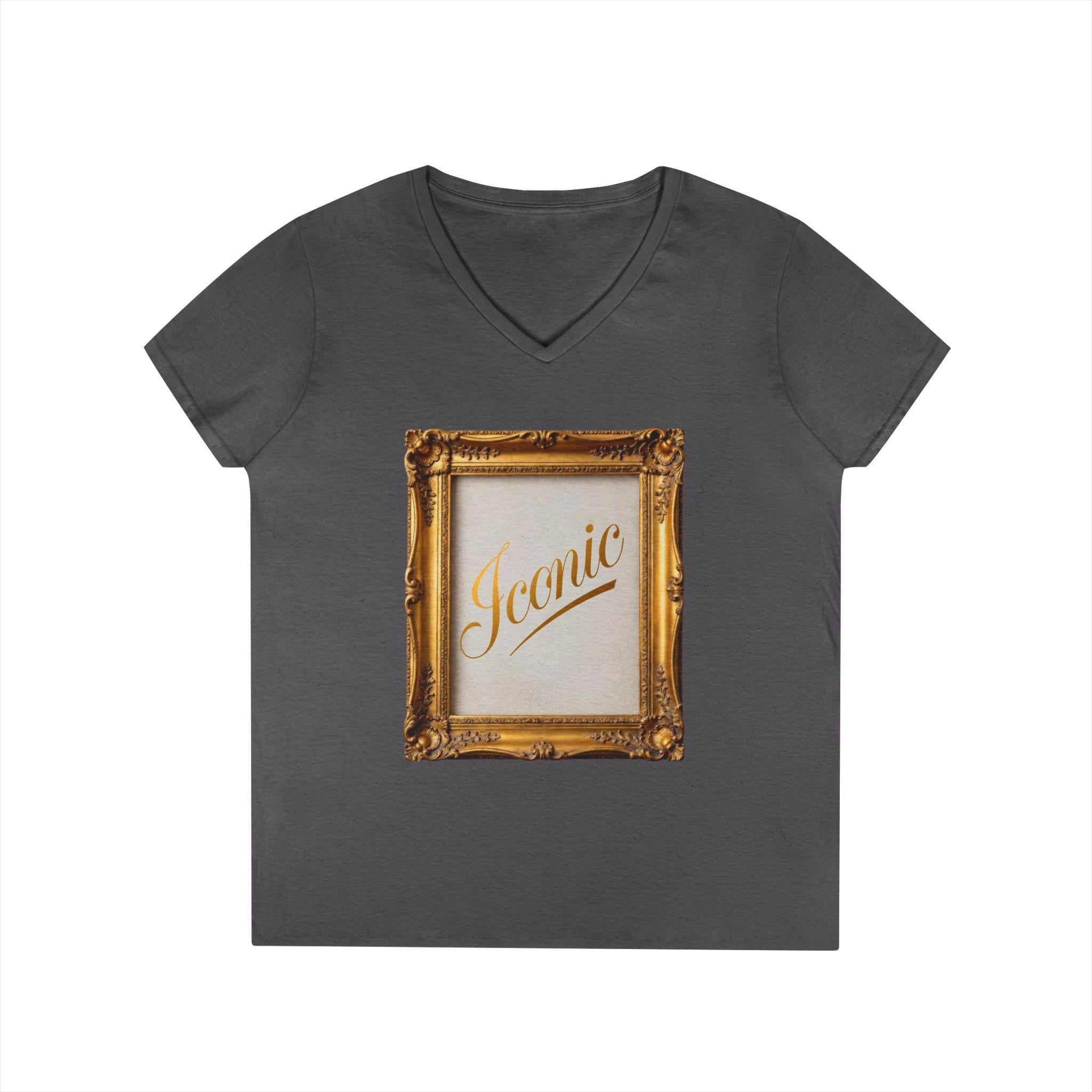 Iconic Gold Frame V-Neck T-Shirt