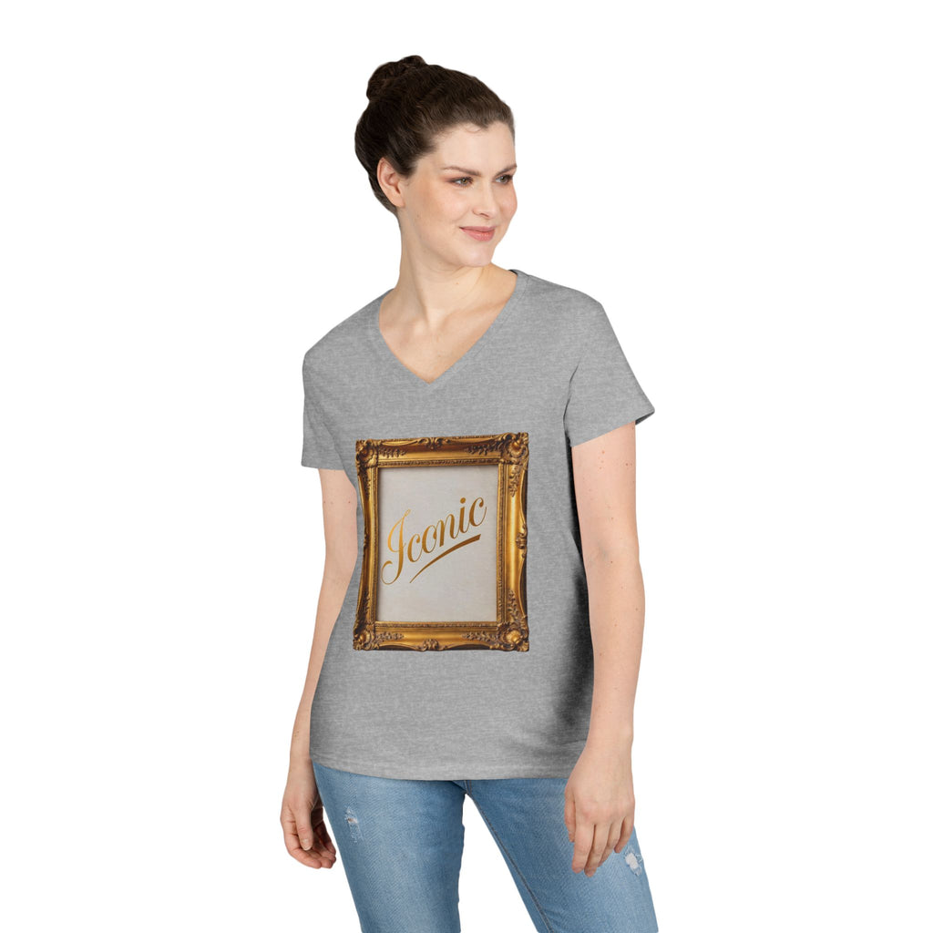 Iconic Gold Frame V-Neck T-Shirt