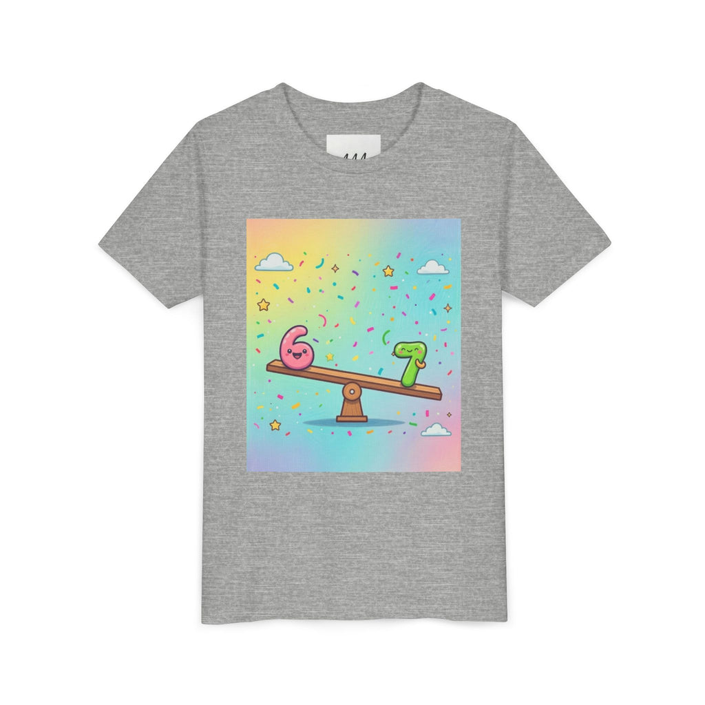 Kids 6 vs 7 Tee Colorful Seesaw Shirt