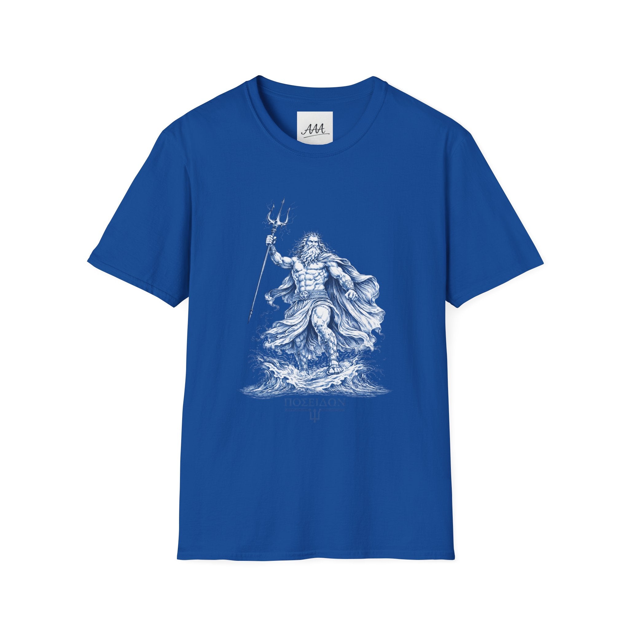 Poseidon T-Shirt | Greek God of the Sea Mythology Tee | Ancient Greece Graphic Shirt | Gift for Ocean Lover | Unisex Soft Cotton