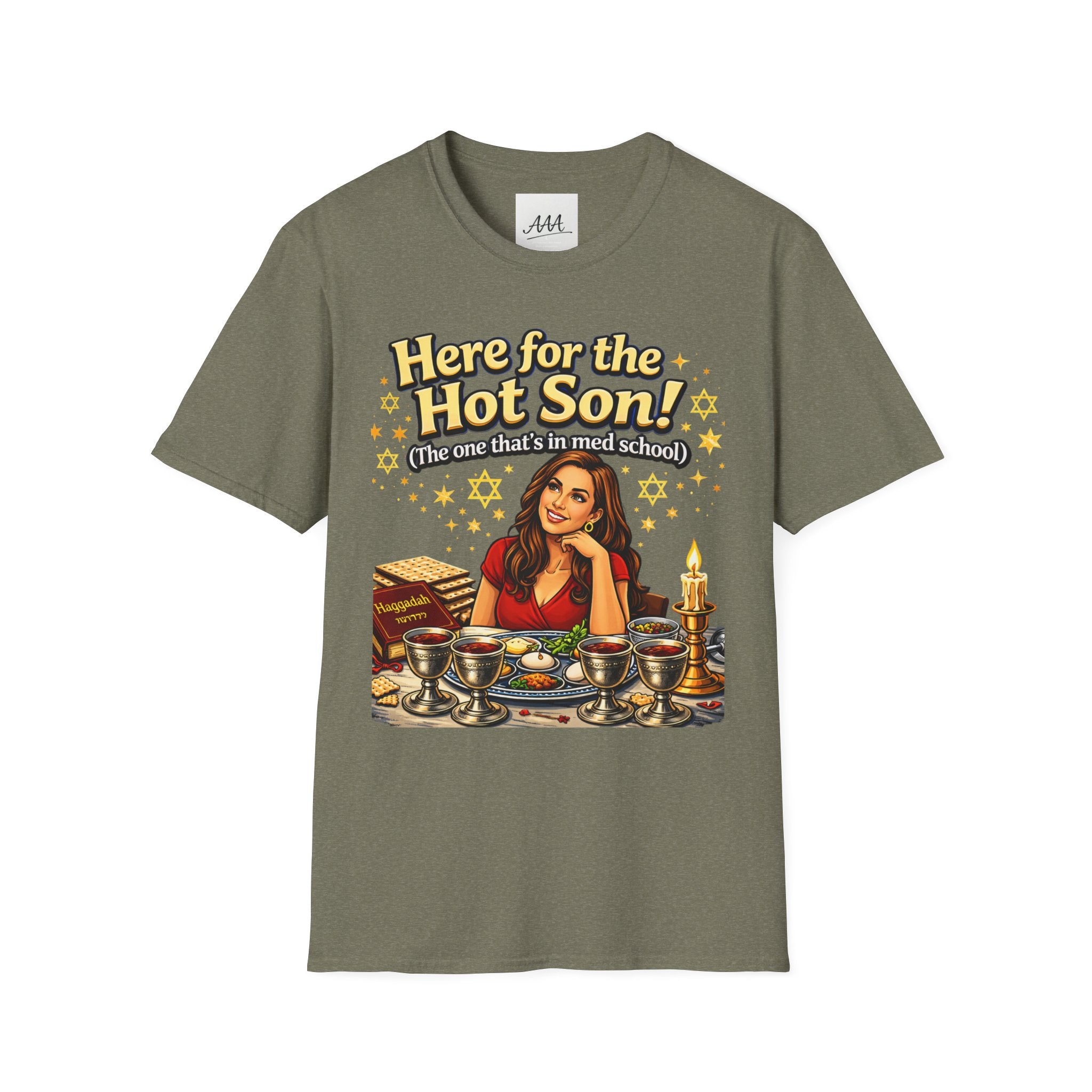 Here for the Hot Son graphic T-Shirt | Jewish Shabbat Seder Illustration