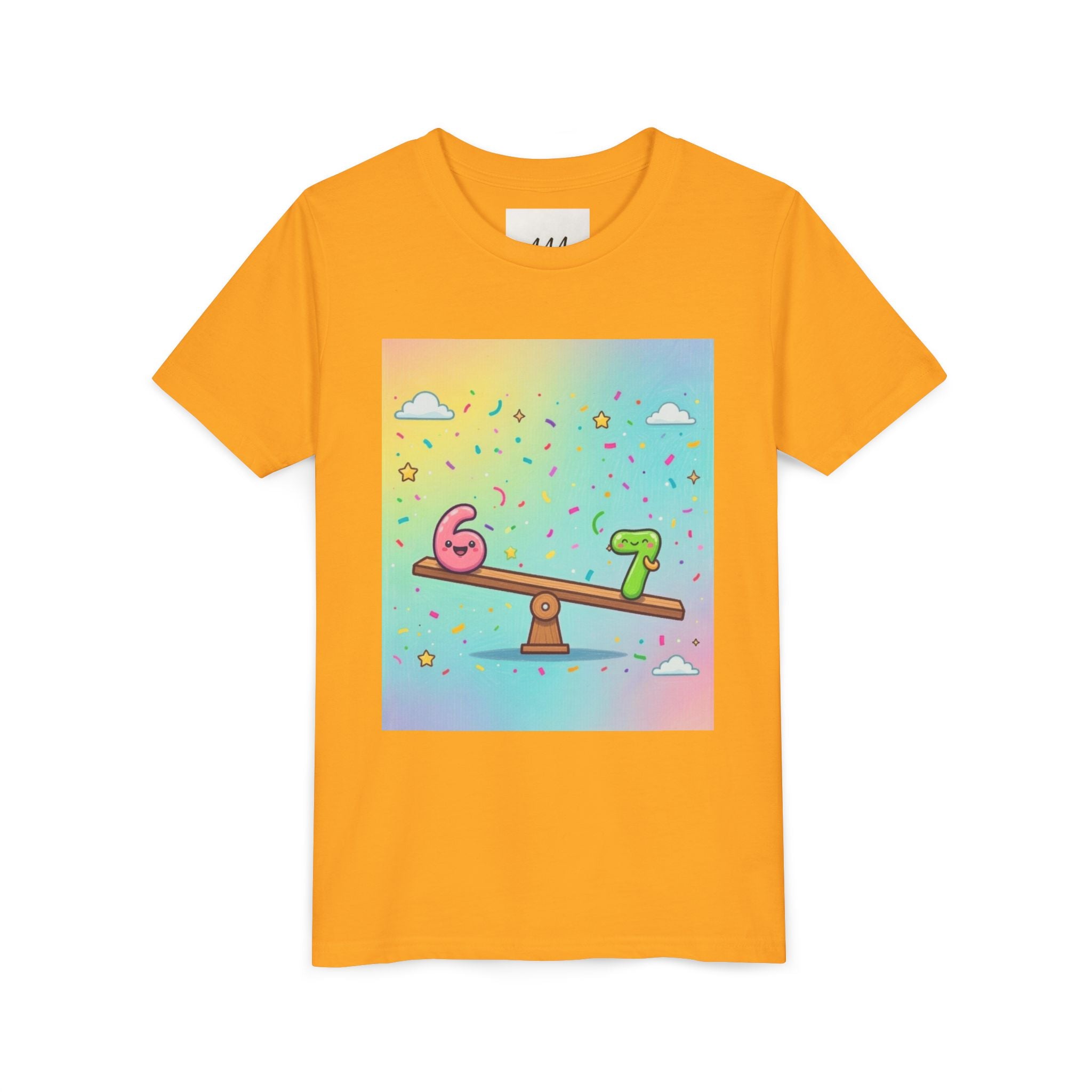 Kids 6 vs 7 Tee Colorful Seesaw Shirt