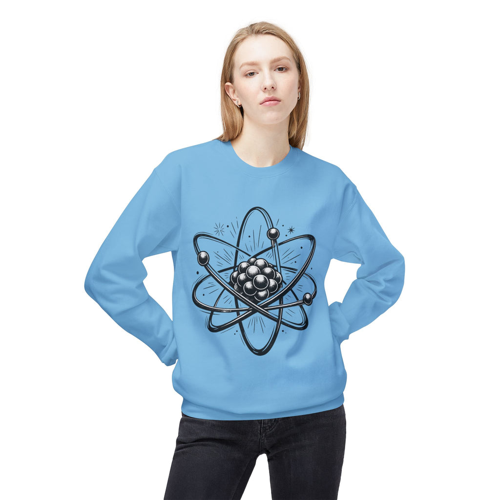 Retro Atom Illustration Sweatshirt | Science Molecule Graphic Crewneck