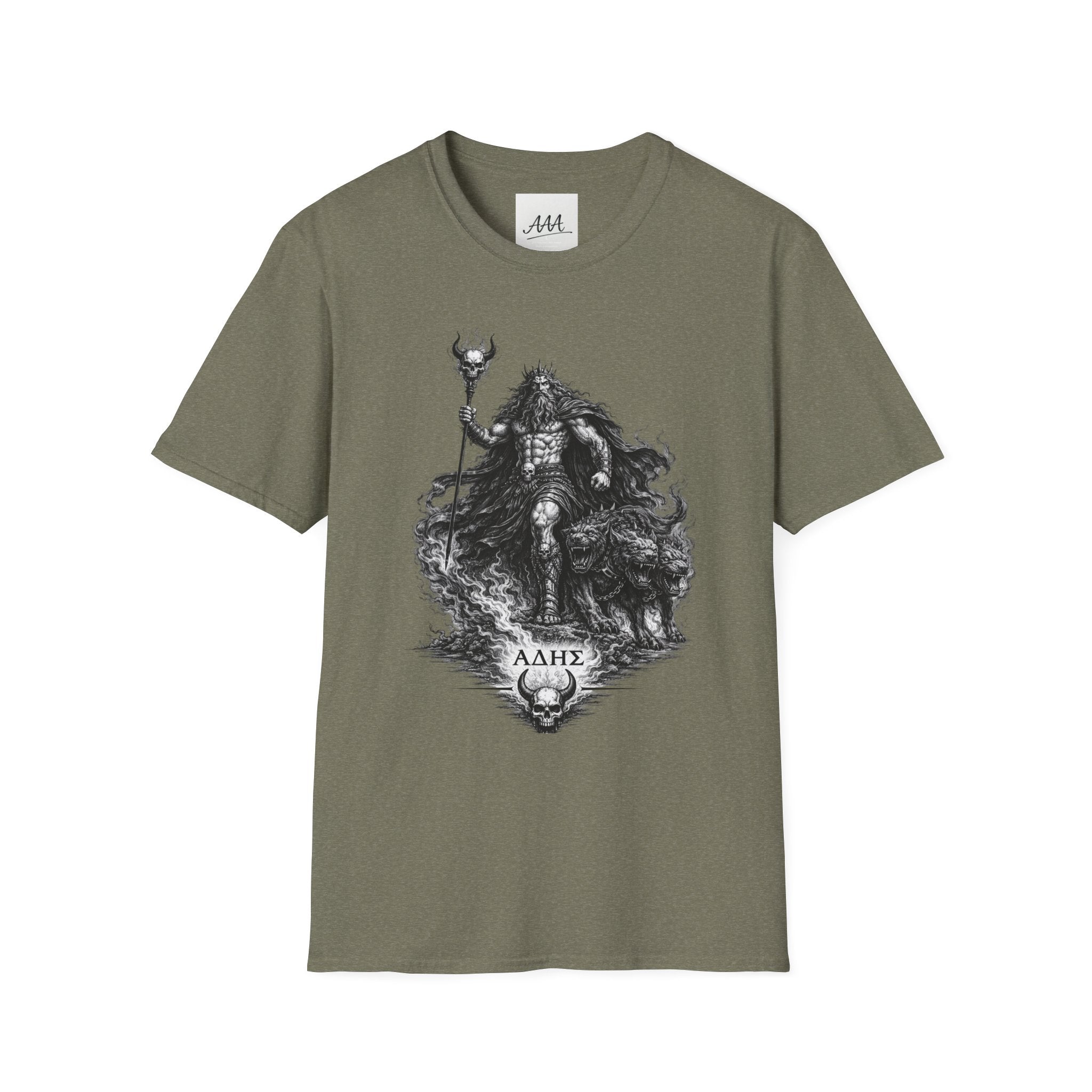 Hades Greek God T-Shirt | Dark Fantasy Hades with Cerberus Unisex T-Shirt | Olympian Collection