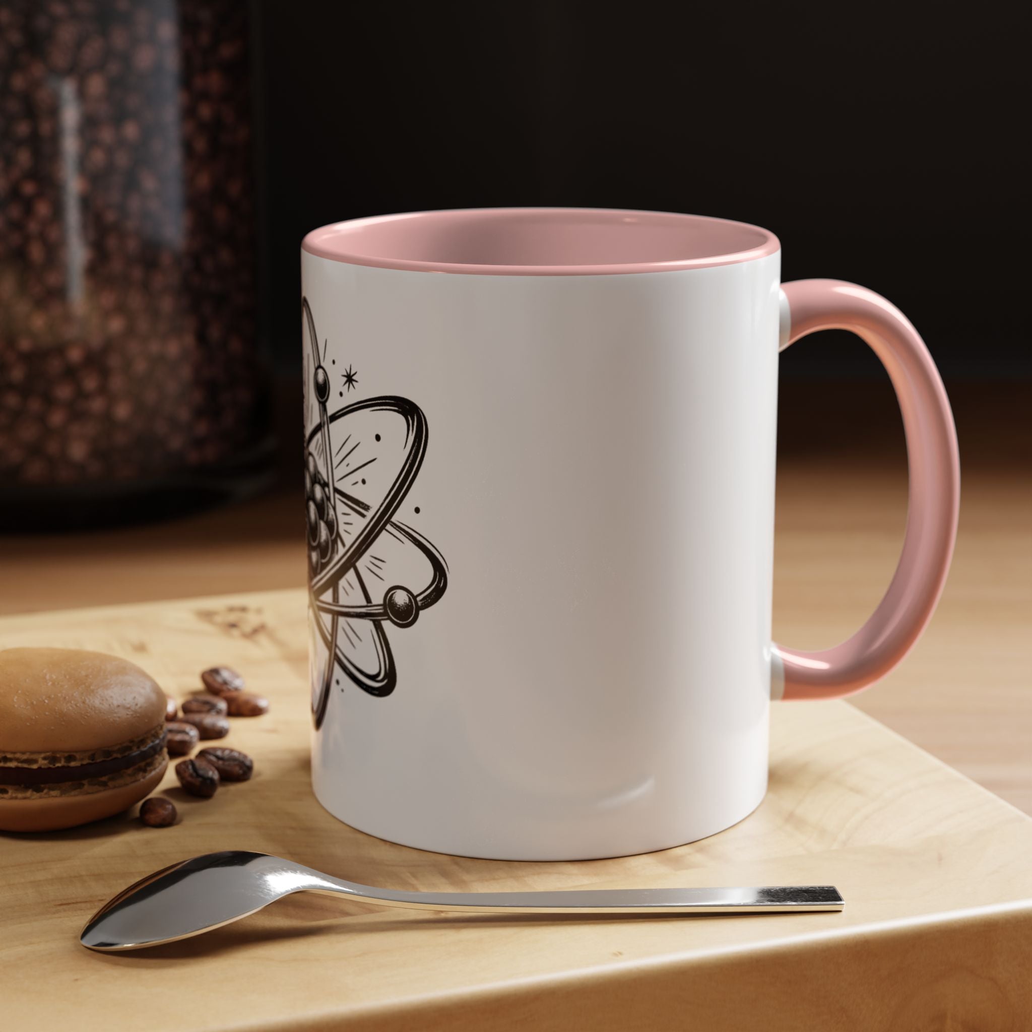 Atom Illustration Coffee Mug | Science Accent Mug | STEM Gift for Teacher | Chemistry Lover Mug | Nerdy Coffee Cup | 11oz Ceramic