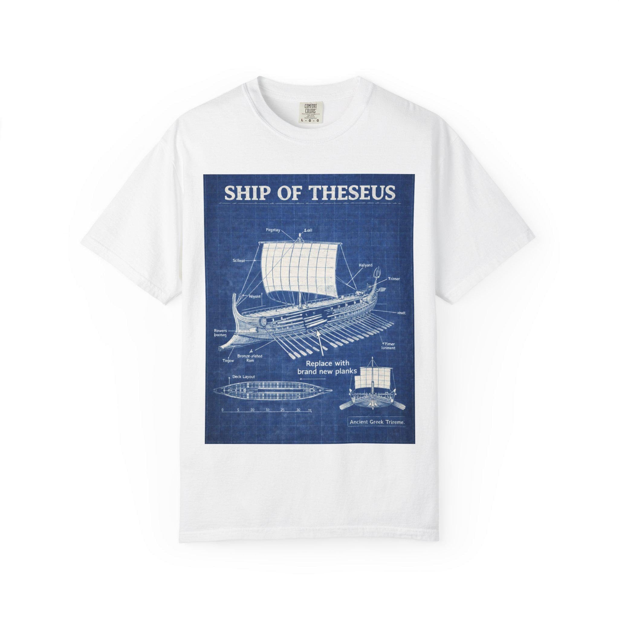 Ship of Theseus T-Shirt Blueprint Nautical Design