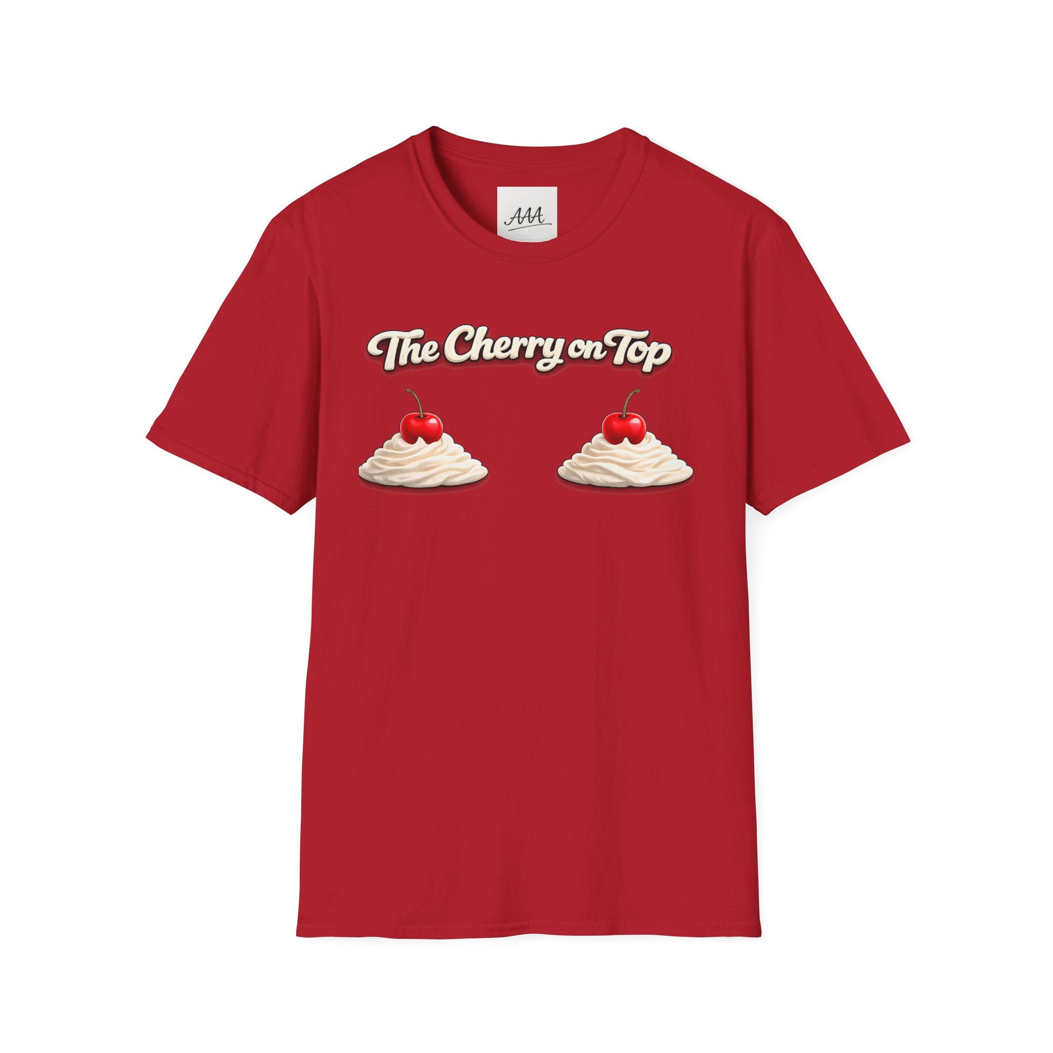 The Cherry on Top | Funny Double Cherry Boob Sweatshirt | Naughty Whipped Cream Cherry on Top T-Shirt | Gag Gift for Women