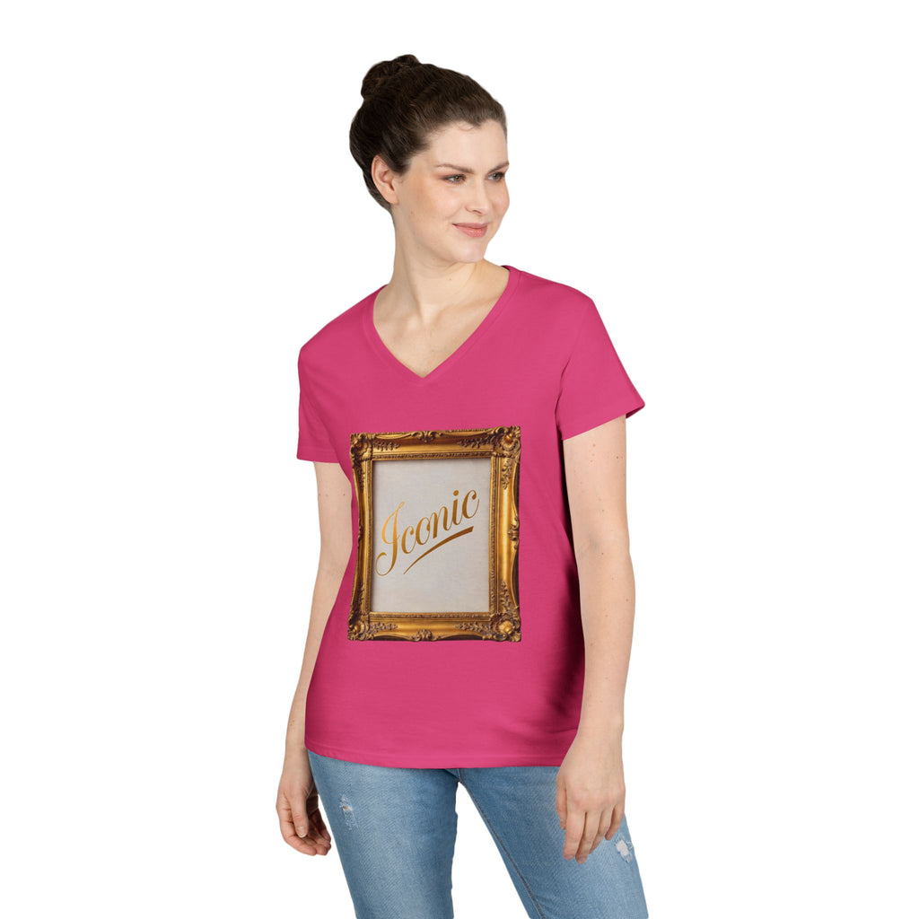 Iconic Gold Frame V-Neck T-Shirt