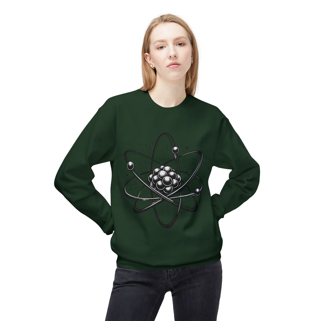 Retro Atom Illustration Sweatshirt | Science Molecule Graphic Crewneck