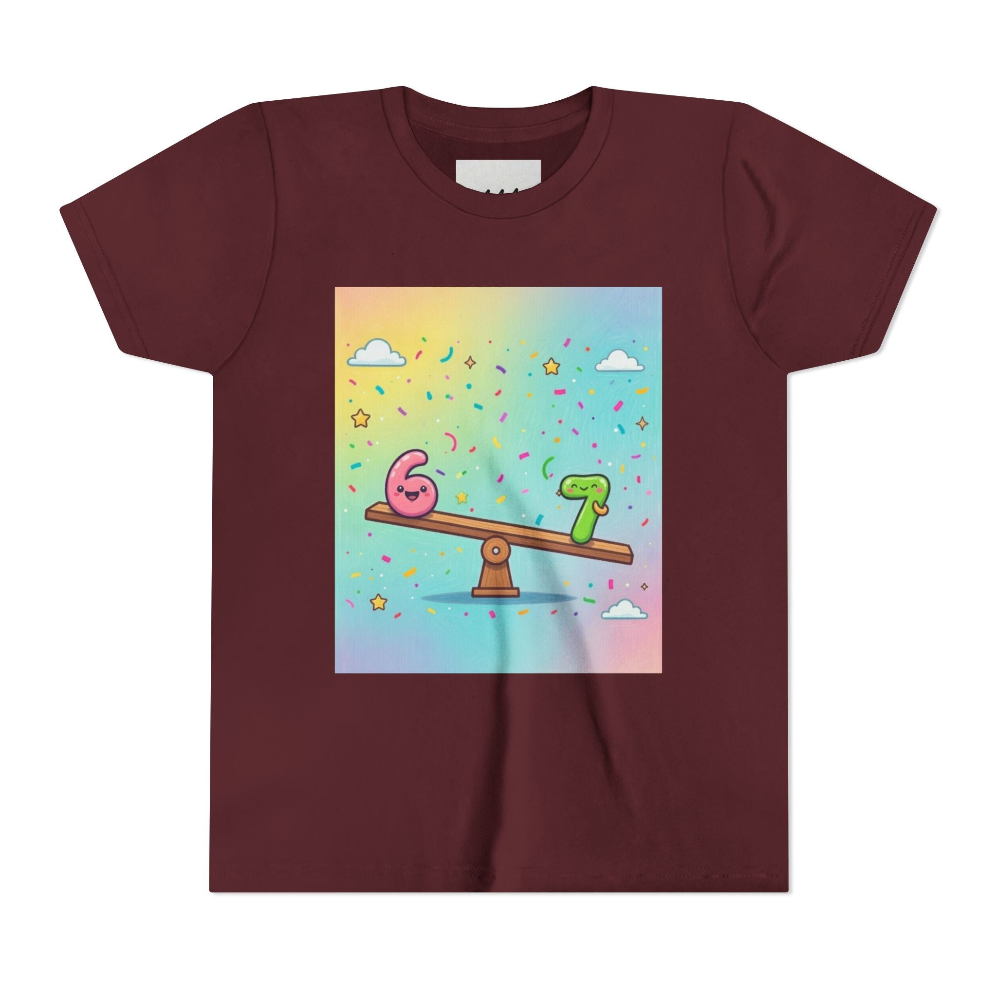 Kids 6 vs 7 Tee Colorful Seesaw Shirt