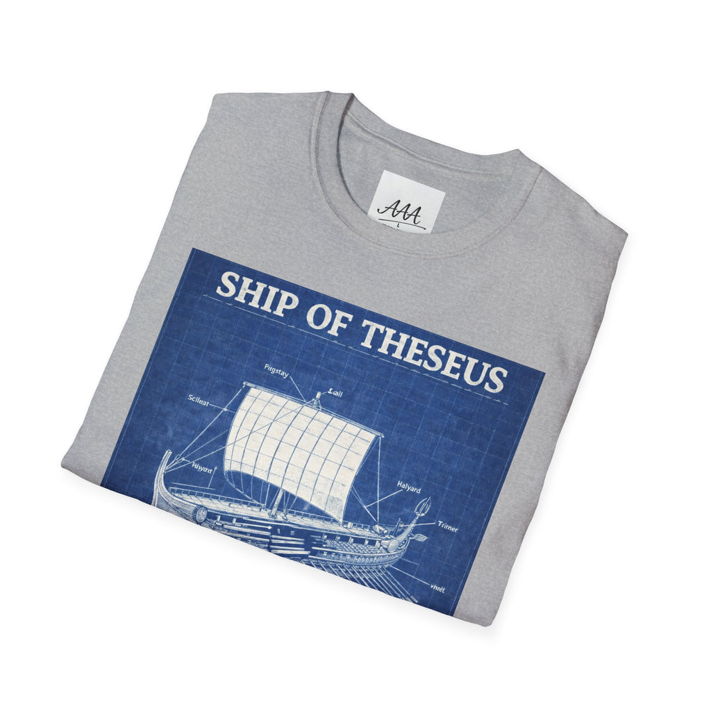 Ship of Theseus Blueprint T-Shirt | Nautical Diagram, Philosophical Art