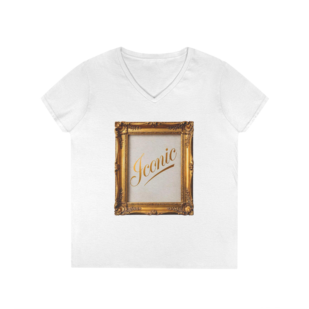 Iconic Gold Frame V-Neck T-Shirt