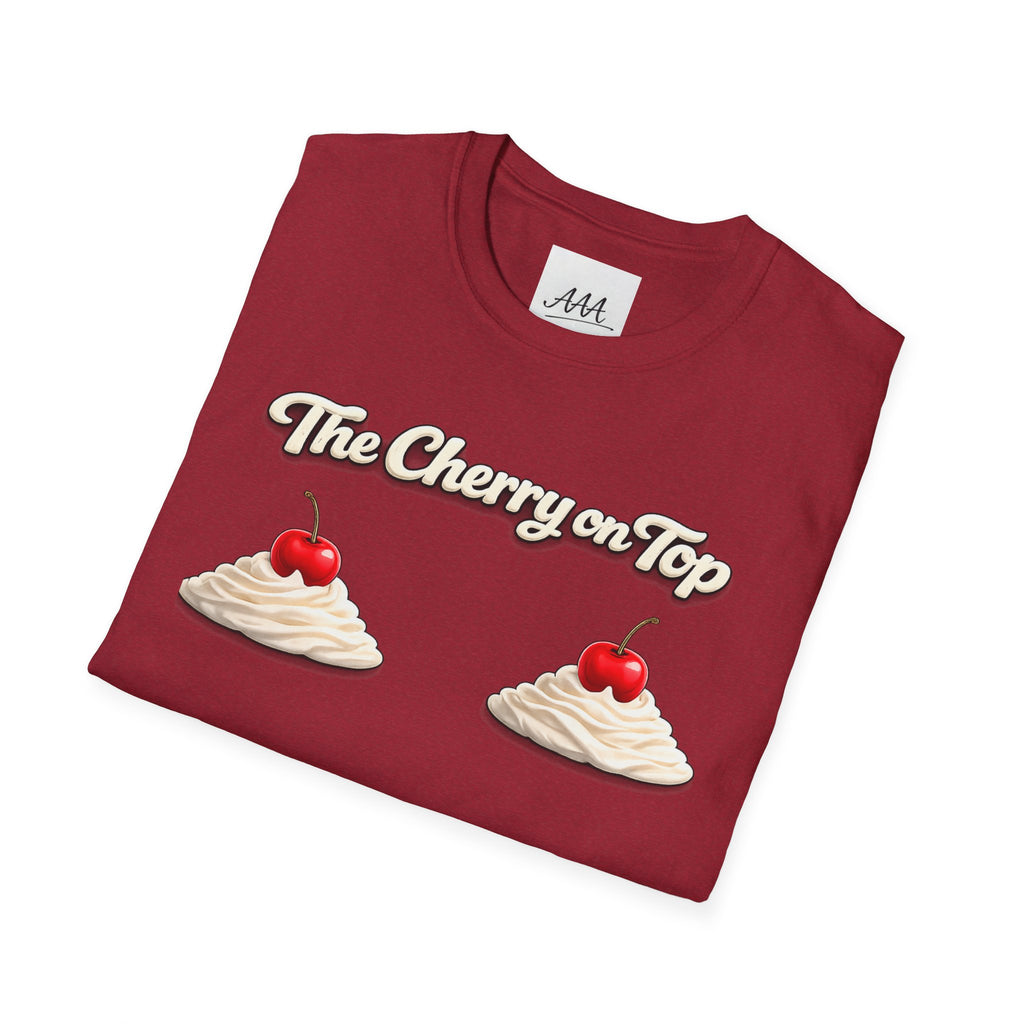 The Cherry on Top | Funny Double Cherry Boob Sweatshirt | Naughty Whipped Cream Cherry on Top T-Shirt | Gag Gift for Women