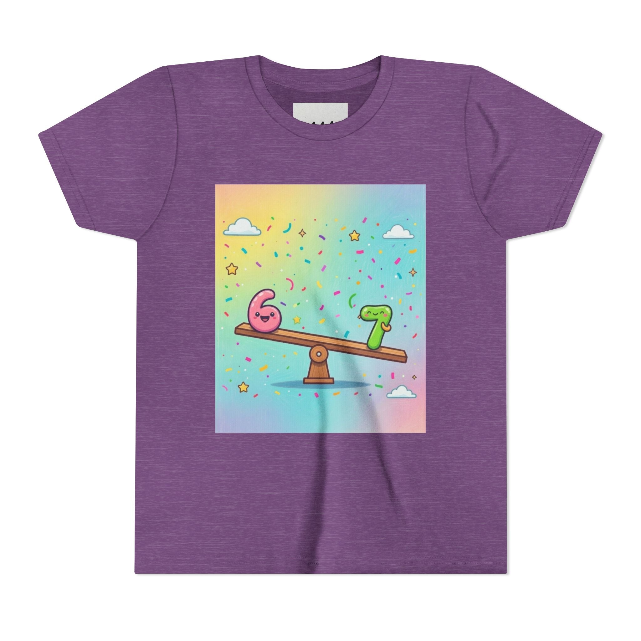 Kids 6 vs 7 Tee Colorful Seesaw Shirt