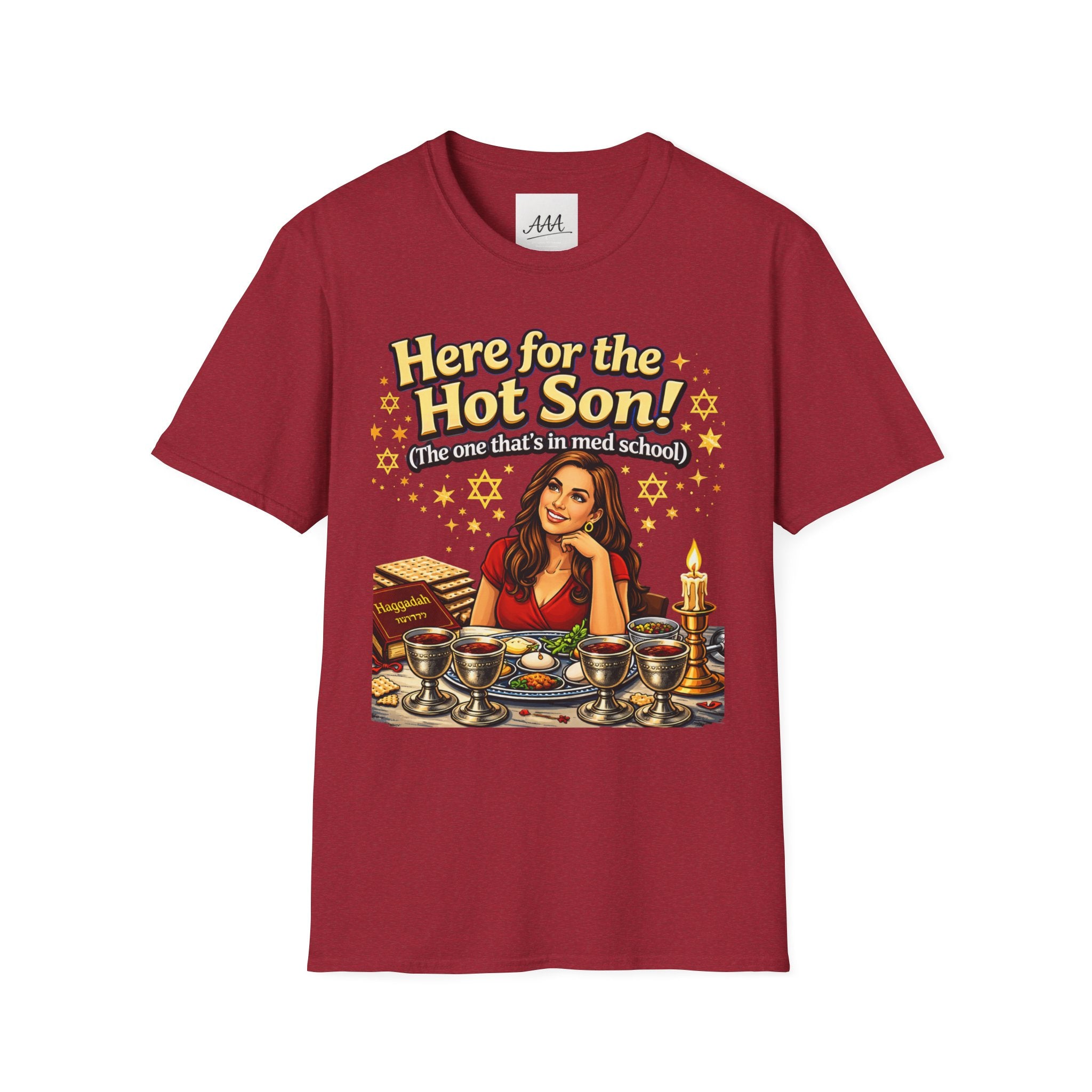 Here for the Hot Son T-Shirt | Funny Passover Four Sons Humor Tee | Jewish Holiday Gift | Seder Night Shirt | Passover Present