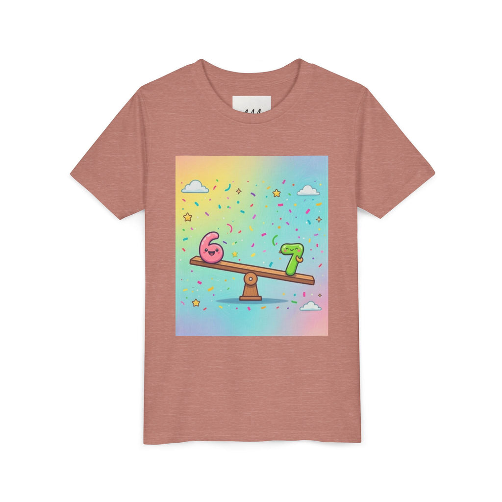 Kids 6 vs 7 Tee Colorful Seesaw Shirt