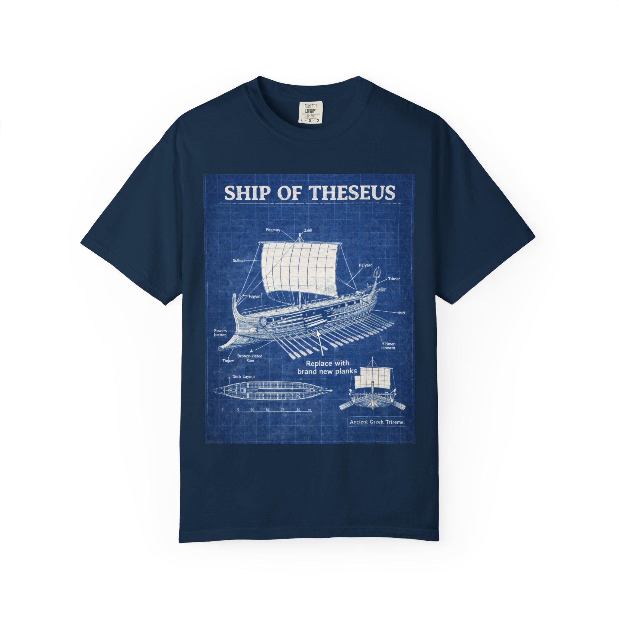 Ship of Theseus T-Shirt Blueprint Nautical Design