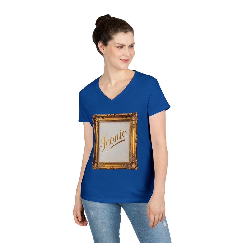 Iconic Gold Frame V-Neck T-Shirt