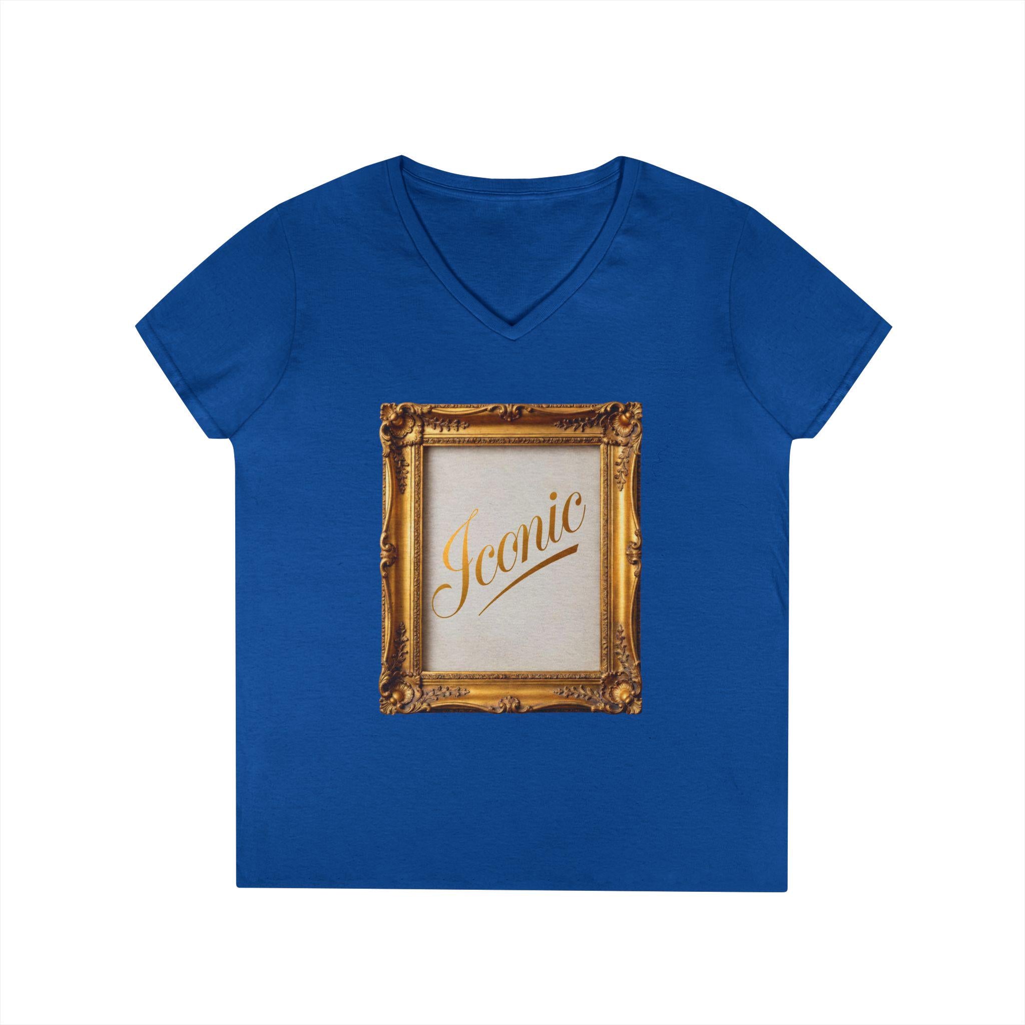 Iconic Gold Frame V-Neck T-Shirt