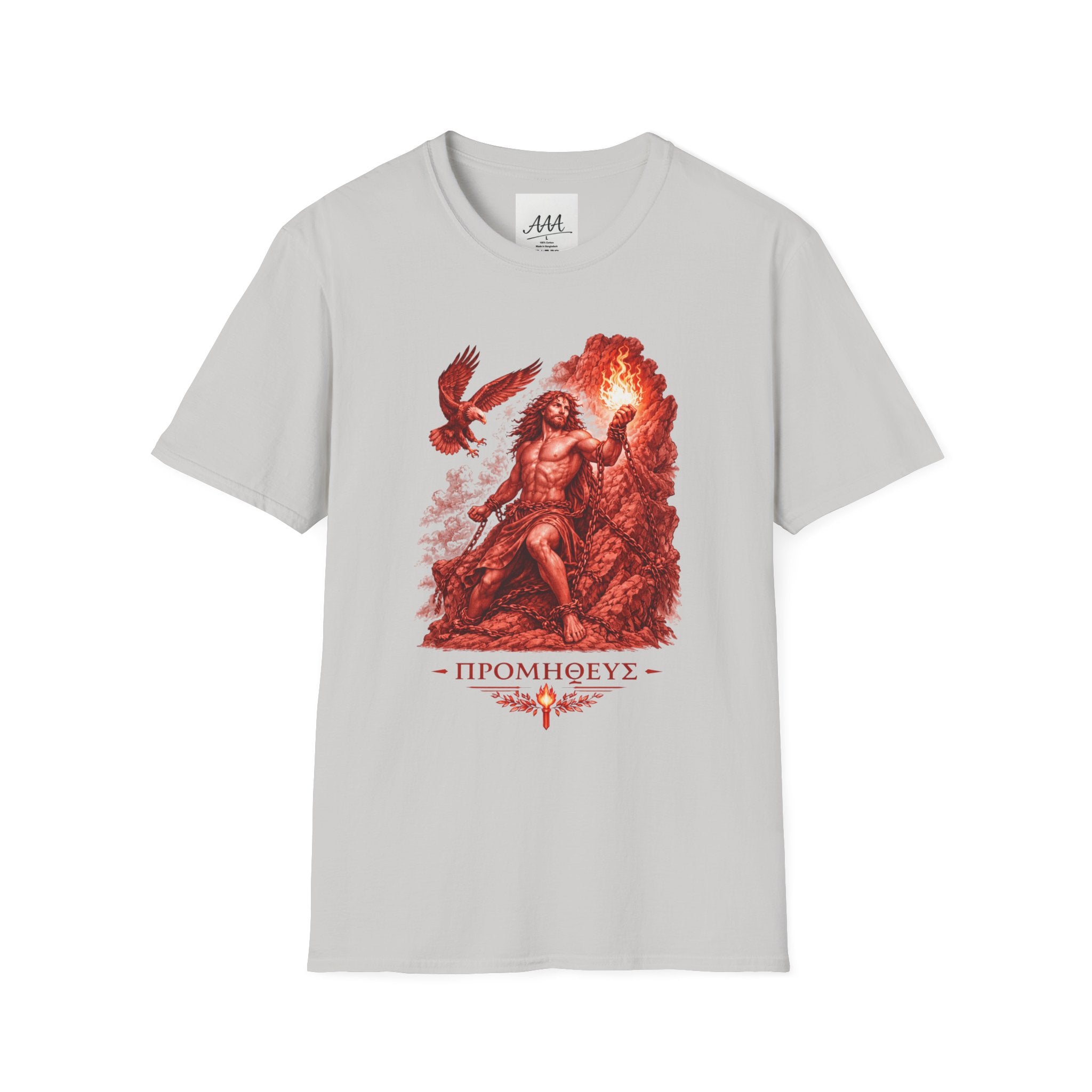 Prometheus Greek Titan T-Shirt | Mythology Titan with Eagle and Fire Unisex T-Shirt | Olympian Collection