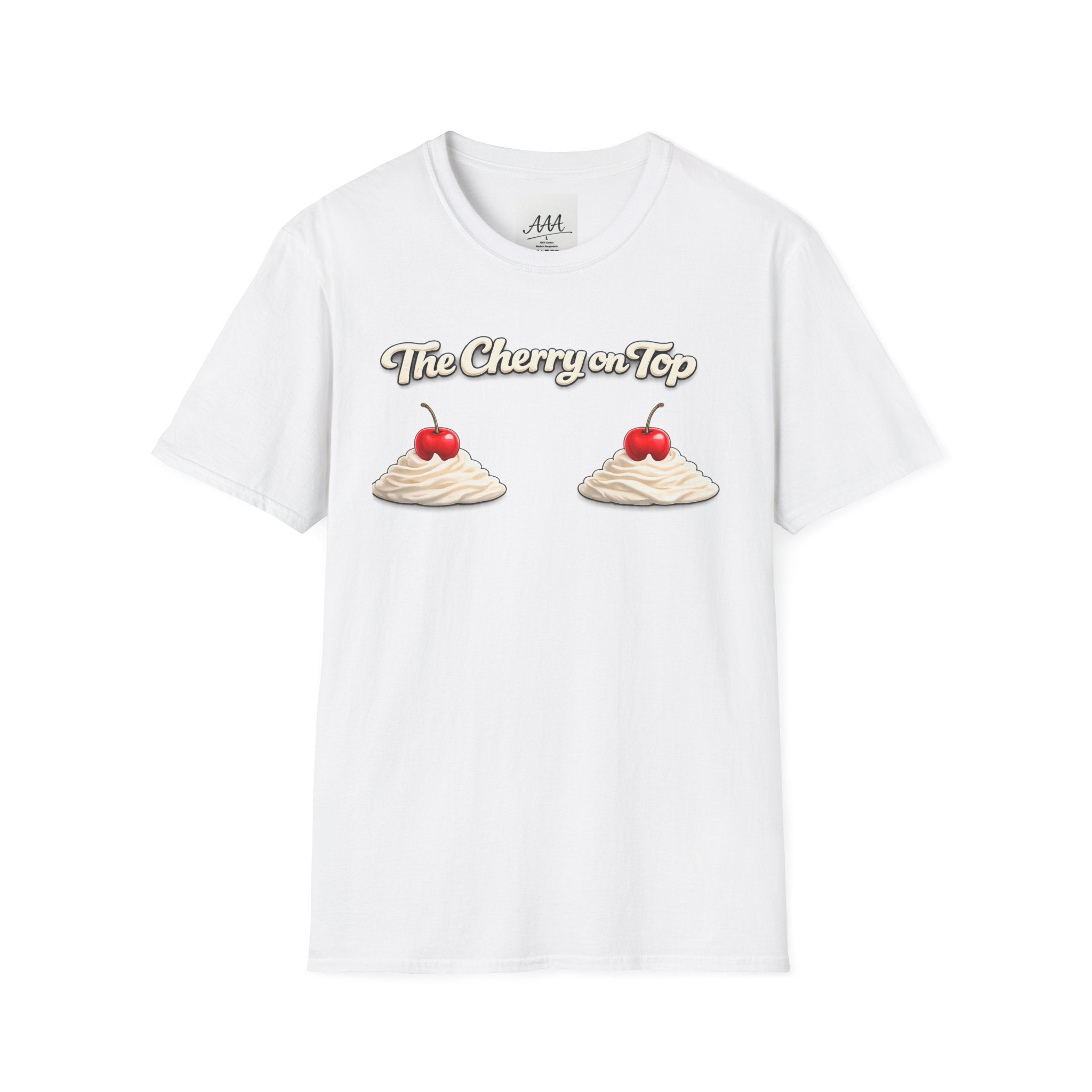 The Cherry on Top | Funny Double Cherry Boob Sweatshirt | Naughty Whipped Cream Cherry on Top T-Shirt | Gag Gift for Women