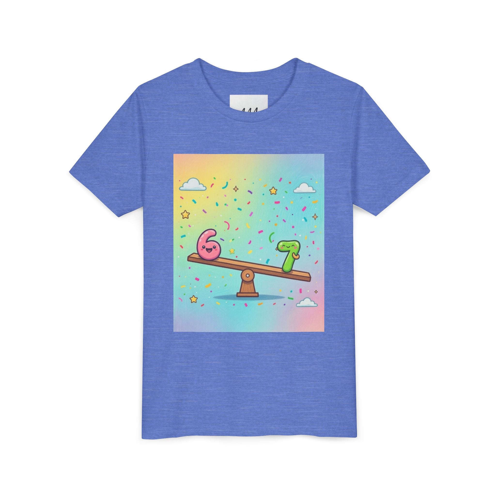 Kids 6 vs 7 Tee Colorful Seesaw Shirt