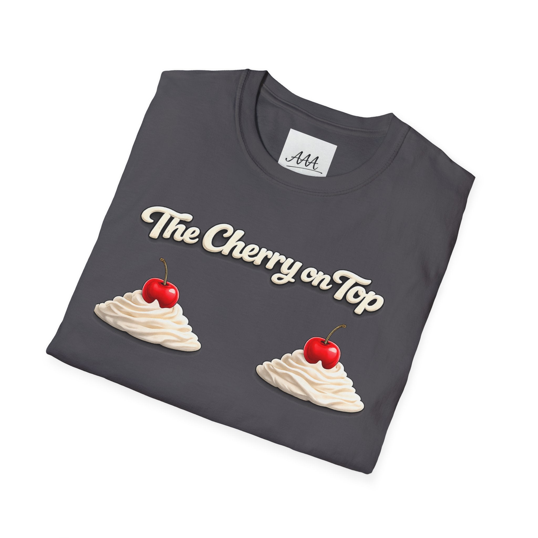 The Cherry on Top | Funny Double Cherry Boob Sweatshirt | Naughty Whipped Cream Cherry on Top T-Shirt | Gag Gift for Women