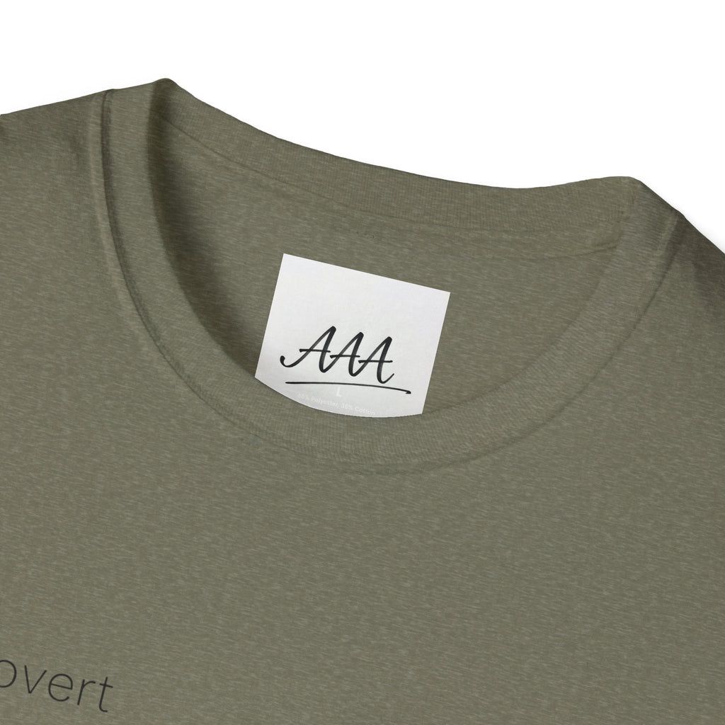 introvert T-Shirt | Minimal Text Tee, Small Chest Print, White Casual Shirt