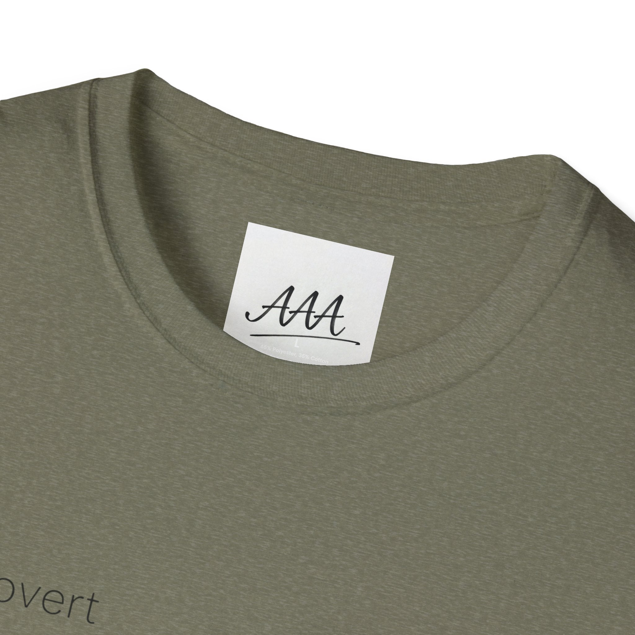 introvert T-Shirt | Minimal Text Tee, Small Chest Print, White Casual Shirt