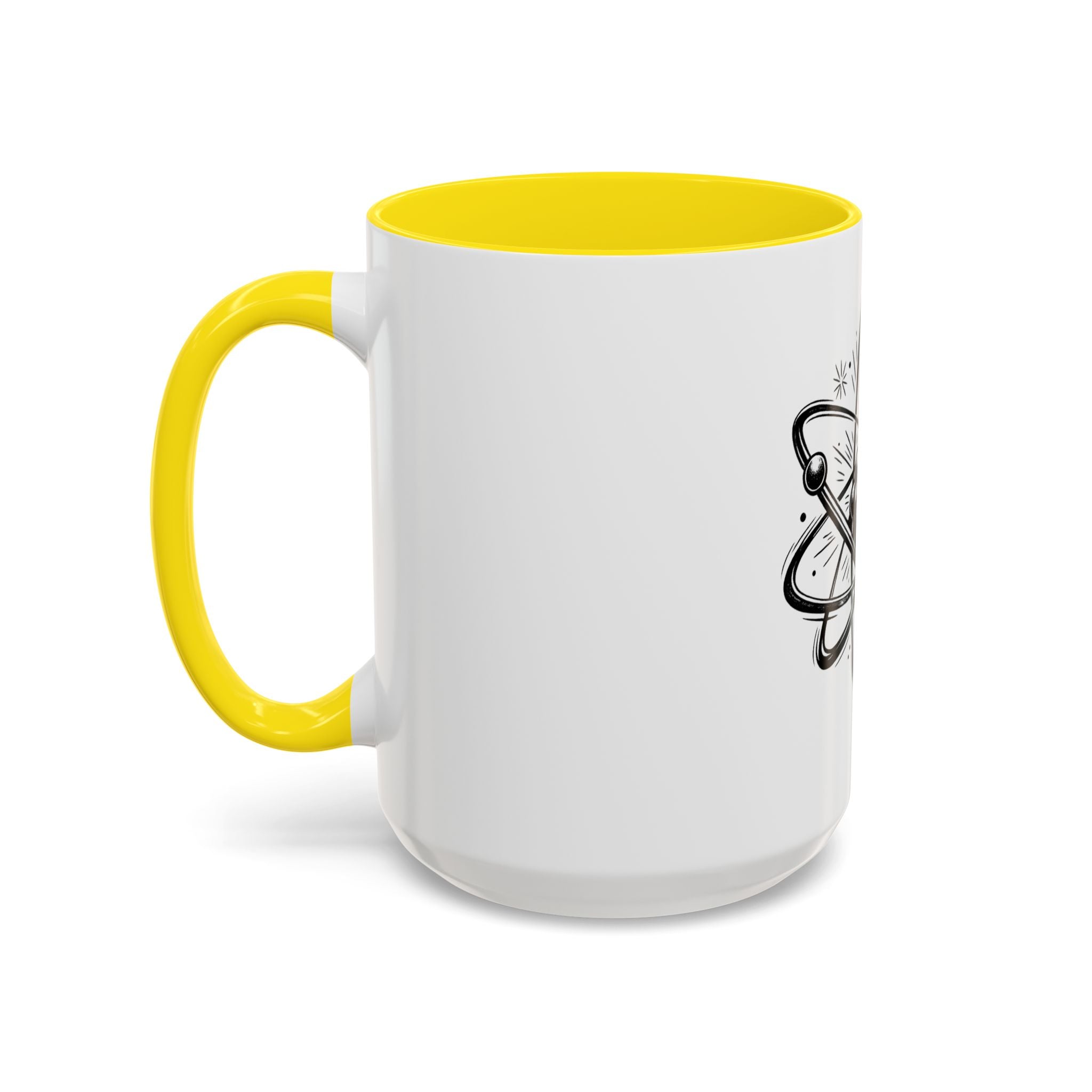 Atom Illustration Accent Mug | Science Coffee Cup