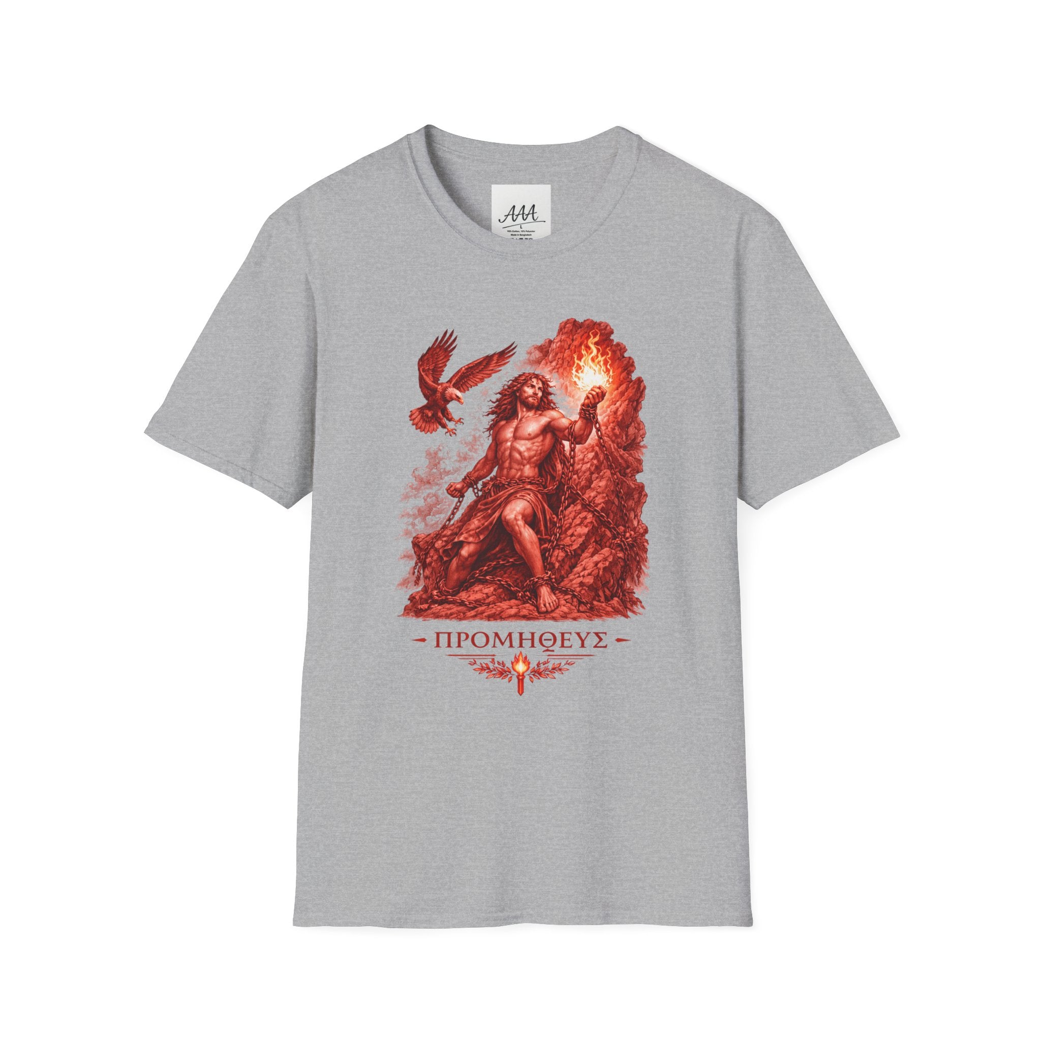 Prometheus Greek Titan T-Shirt | Mythology Titan with Eagle and Fire Unisex T-Shirt | Olympian Collection