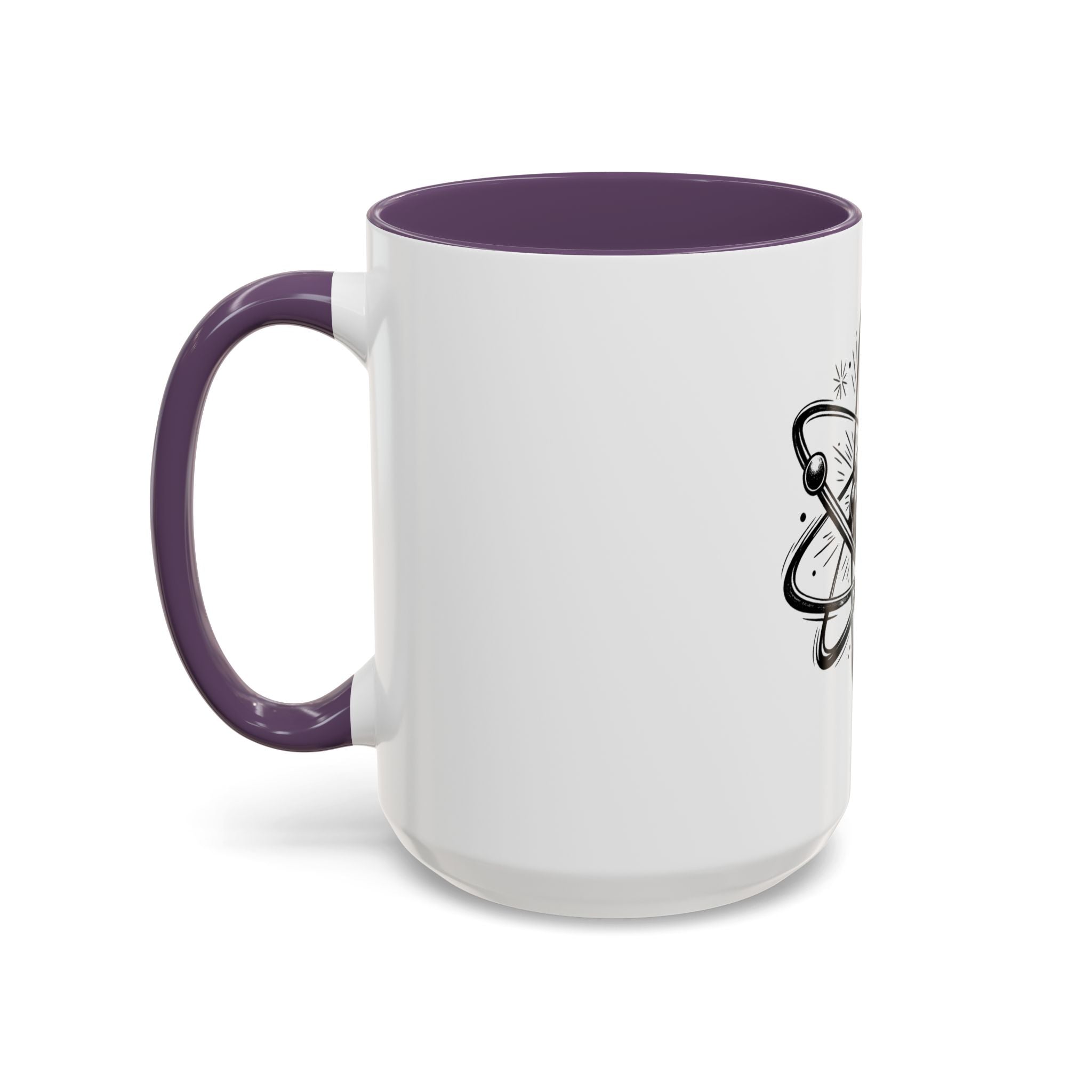 Atom Illustration Accent Mug | Science Coffee Cup