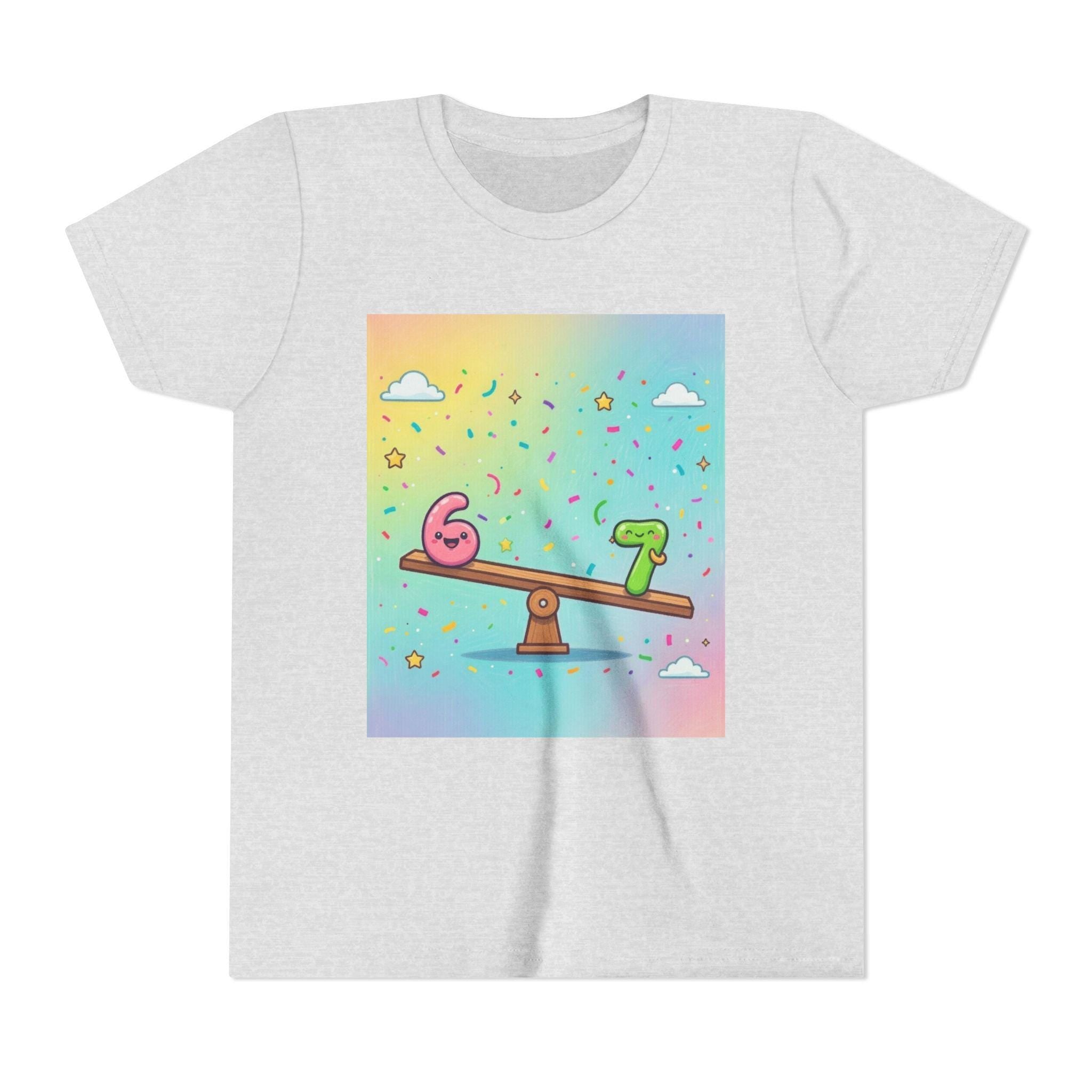 Kids 6 vs 7 Tee Colorful Seesaw Shirt