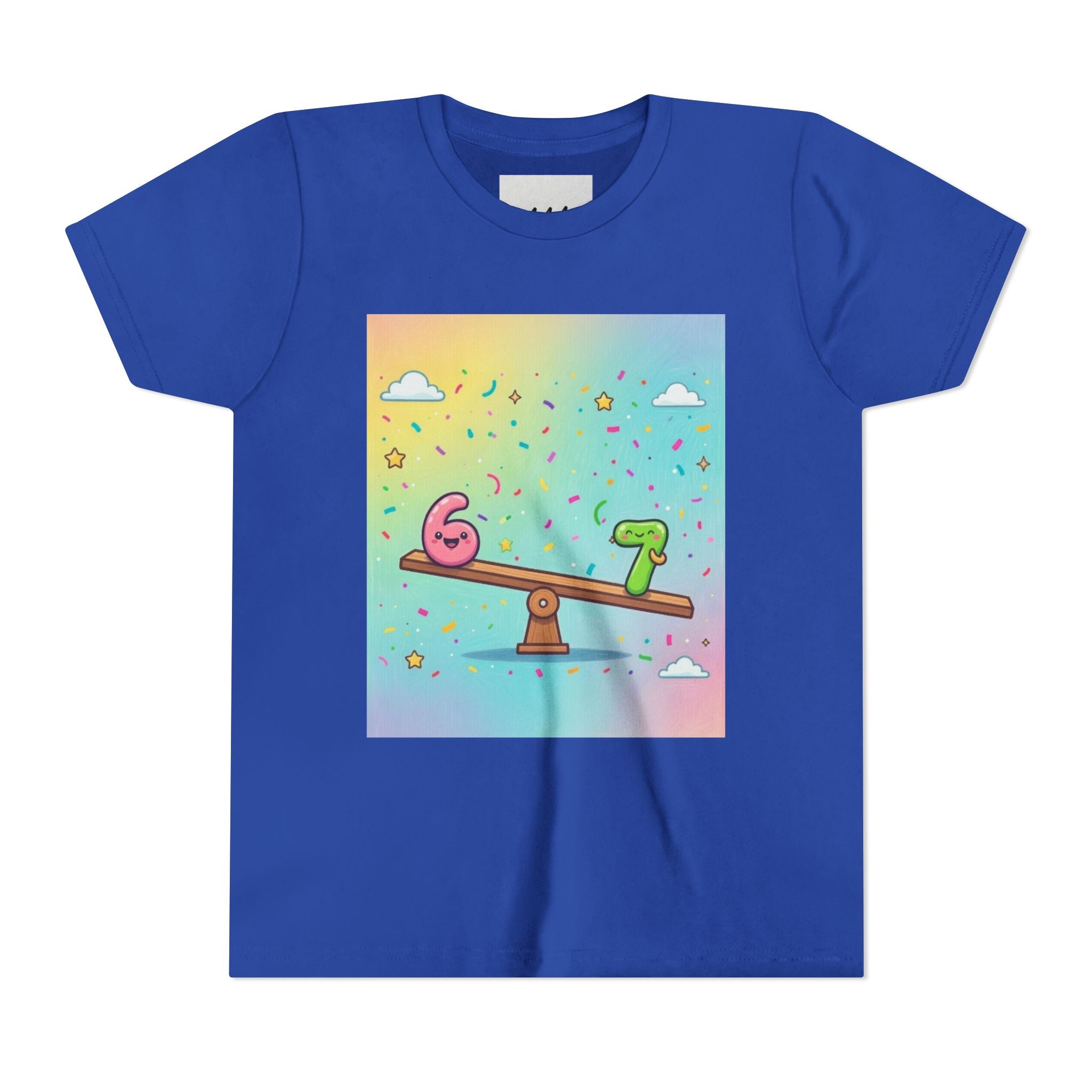 Kids 6 vs 7 Tee Colorful Seesaw Shirt