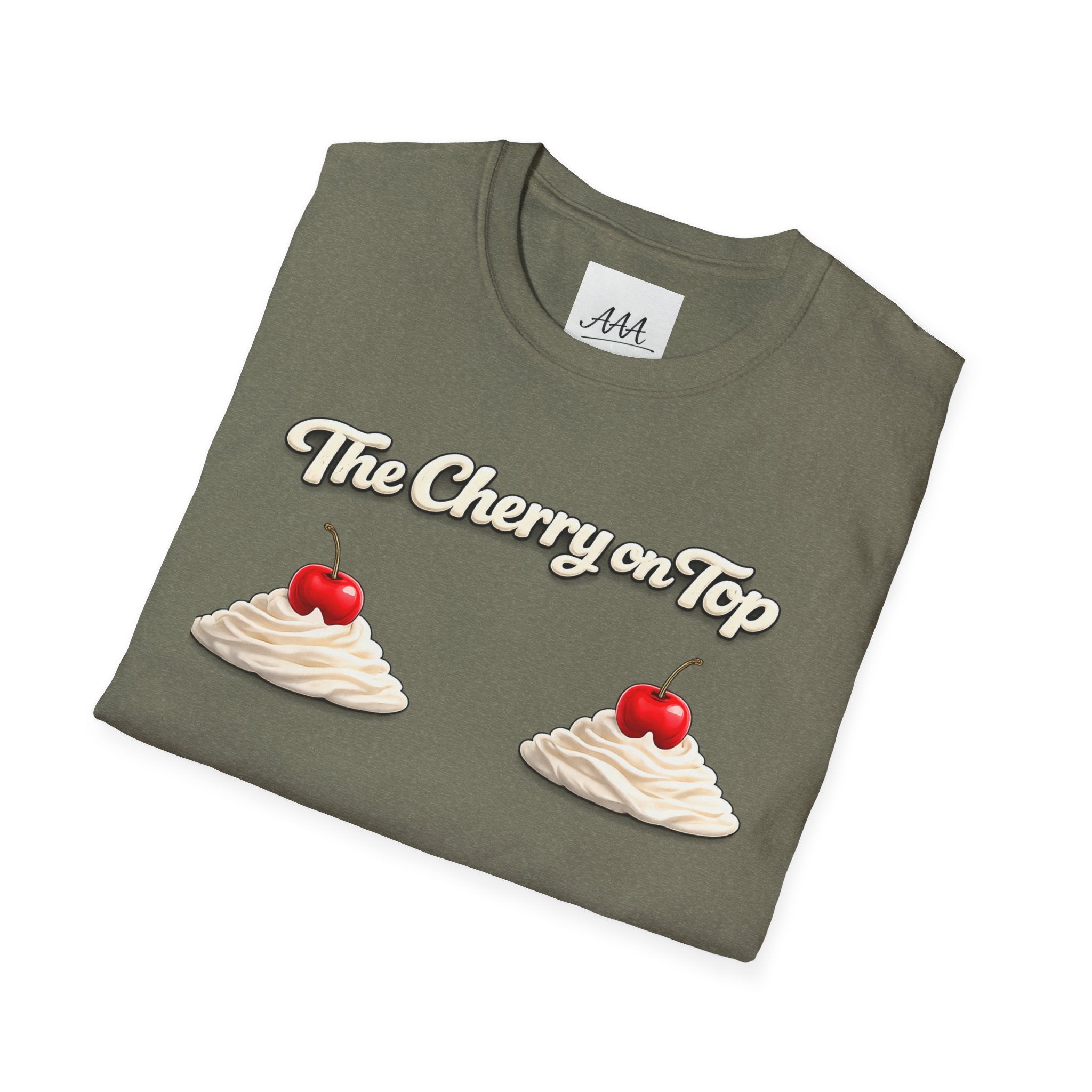 The Cherry on Top | Funny Double Cherry Boob Sweatshirt | Naughty Whipped Cream Cherry on Top T-Shirt | Gag Gift for Women