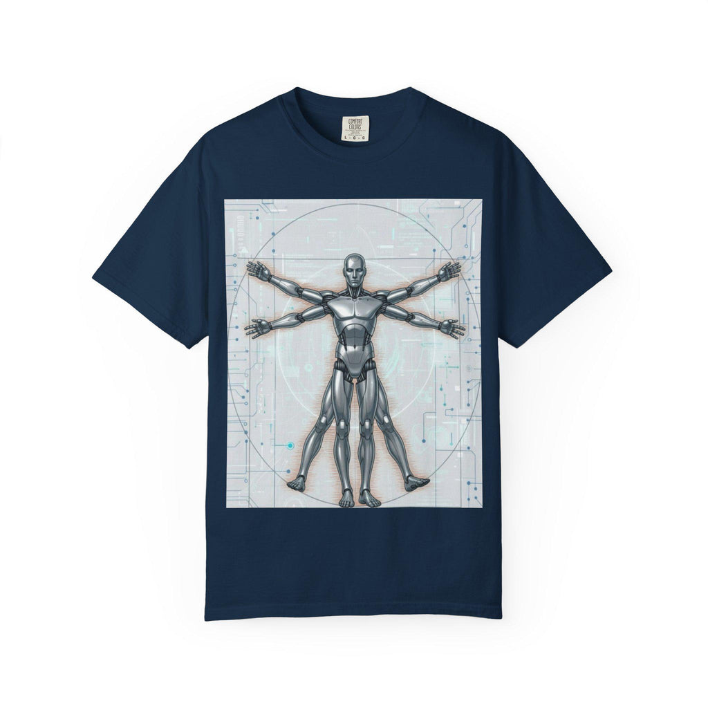 Vitruvian Robot T-Shirt Futuristic SciFi Graphic Tee