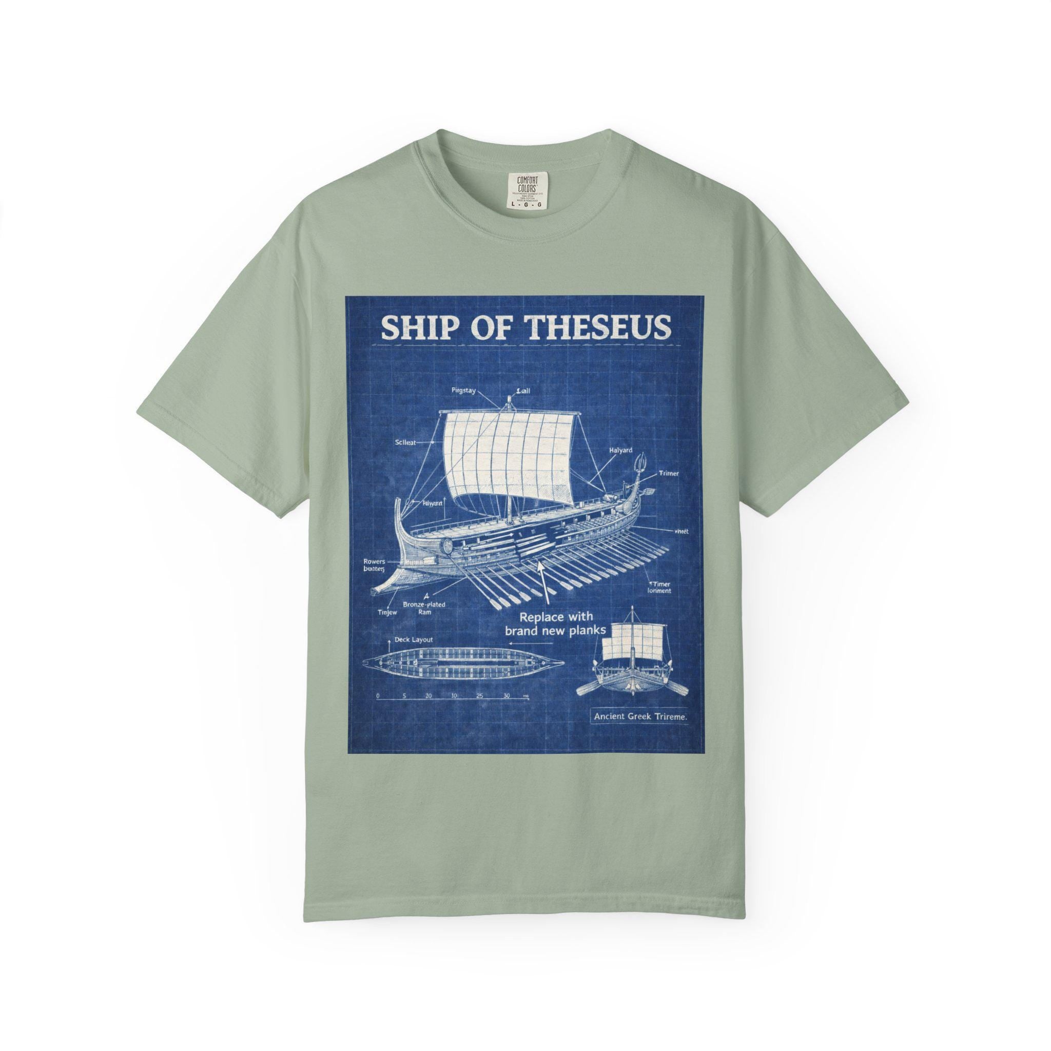 Ship of Theseus T-Shirt Blueprint Nautical Design