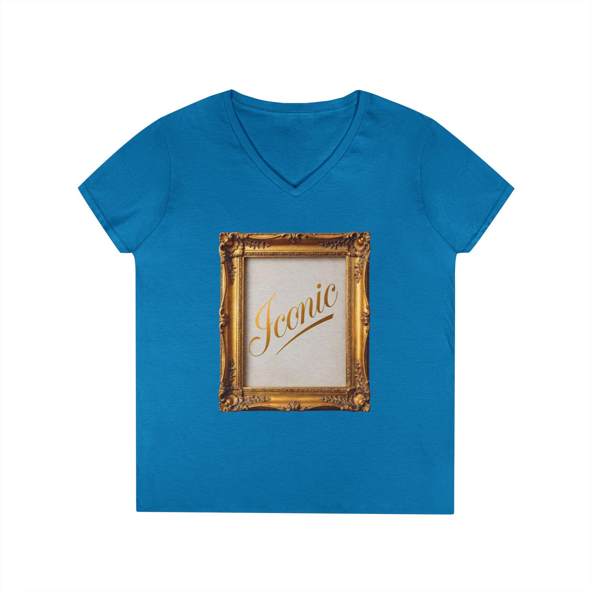 Iconic Gold Frame V-Neck T-Shirt