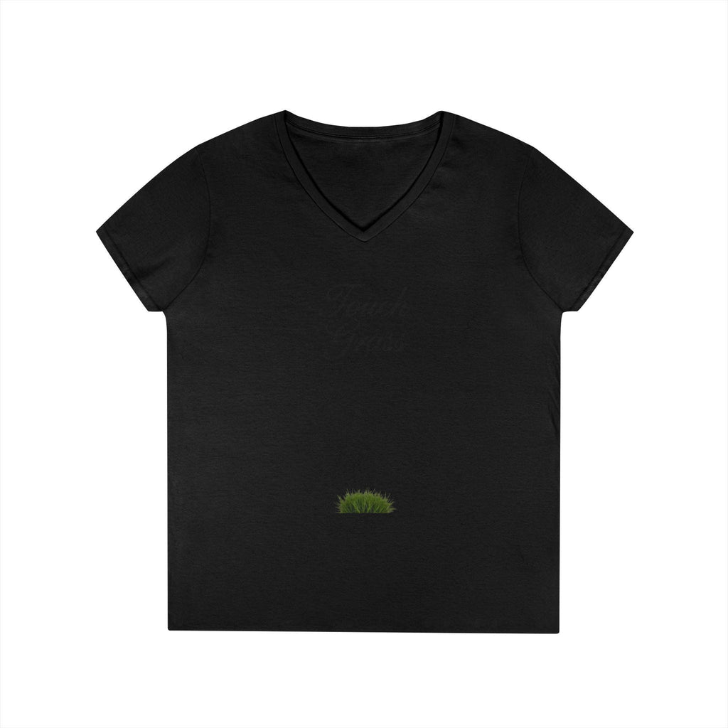 Touch Grass V-Neck Tee Minimalist 'Touch Grass' Graphic T-Shirt for Women
