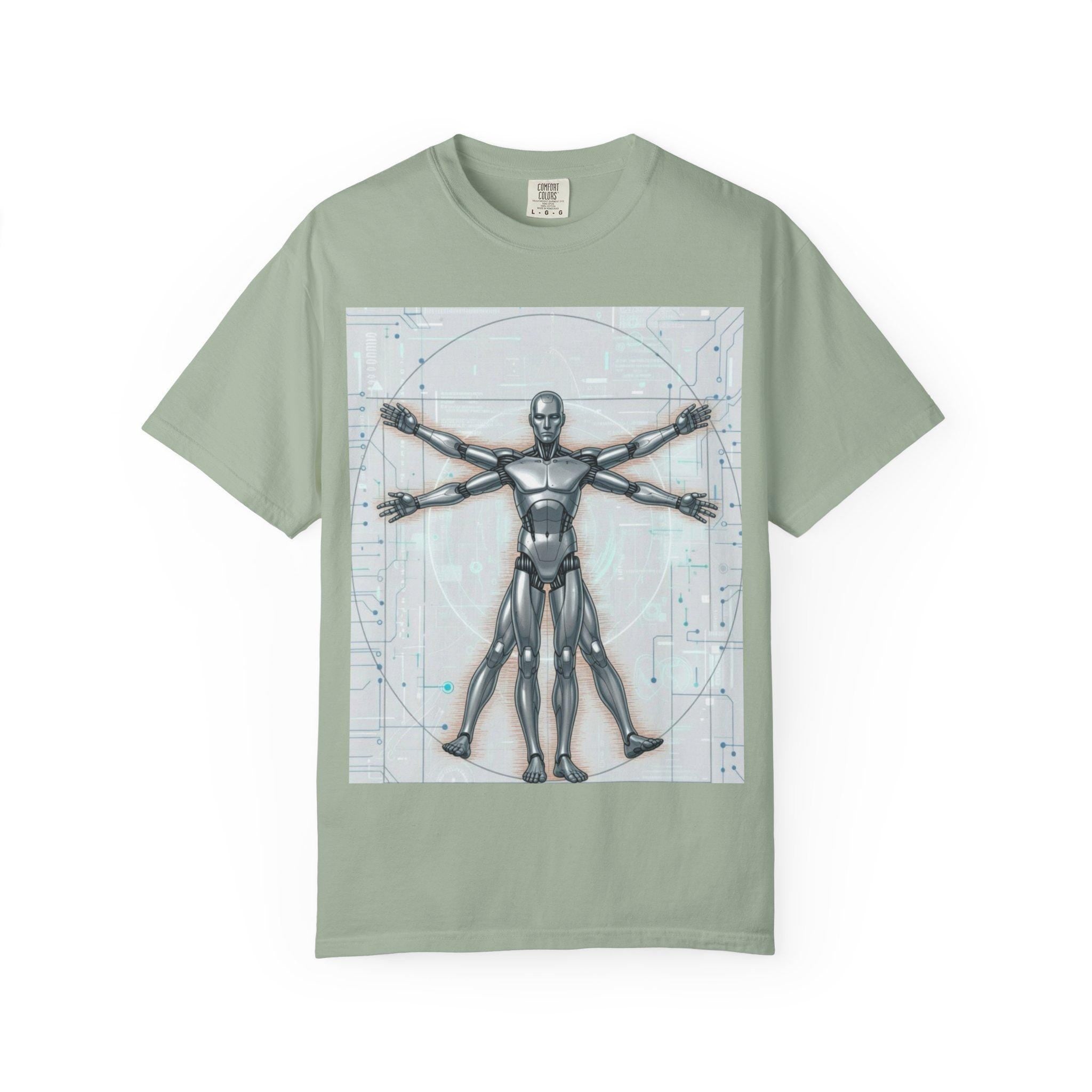 Vitruvian Robot T-Shirt Futuristic SciFi Graphic Tee