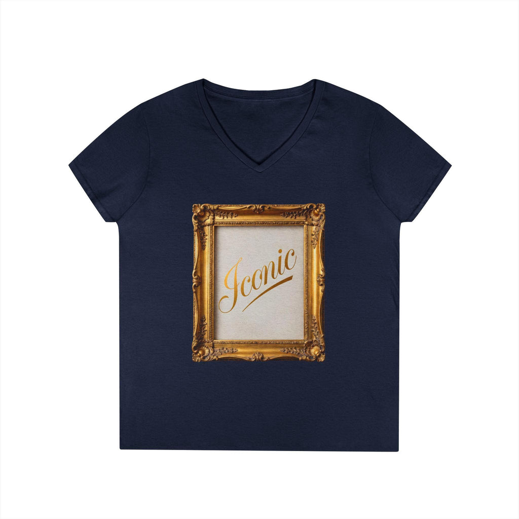 Iconic Gold Frame V-Neck T-Shirt
